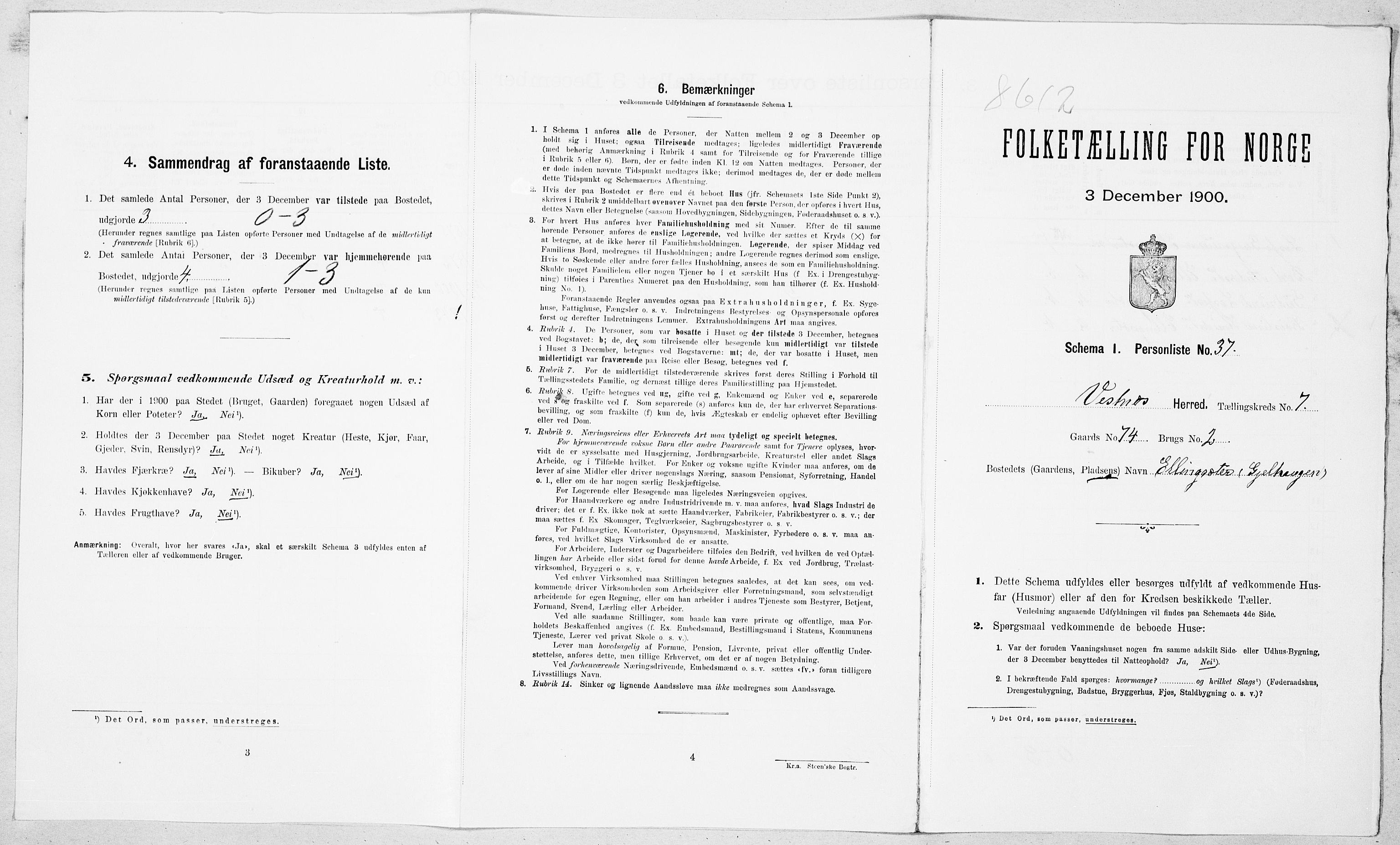 SAT, Folketelling 1900 for 1535 Vestnes herred, 1900, s. 747