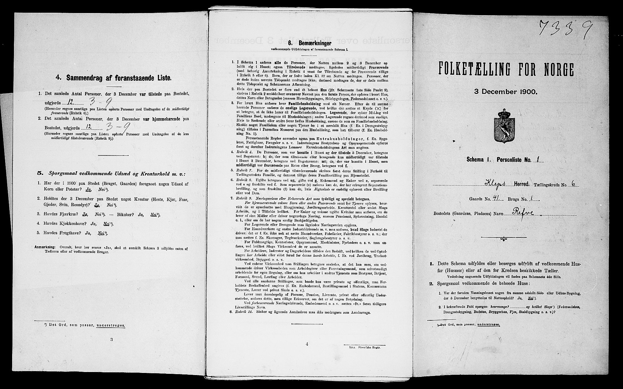 SAST, Folketelling 1900 for 1120 Klepp herred, 1900, s. 553