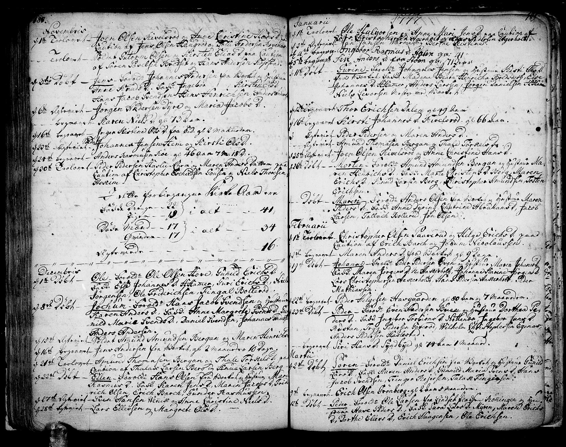 Hof kirkebøker, SAKO/A-64/F/Fa/L0002: Ministerialbok nr. I 2, 1746-1781, s. 188-189