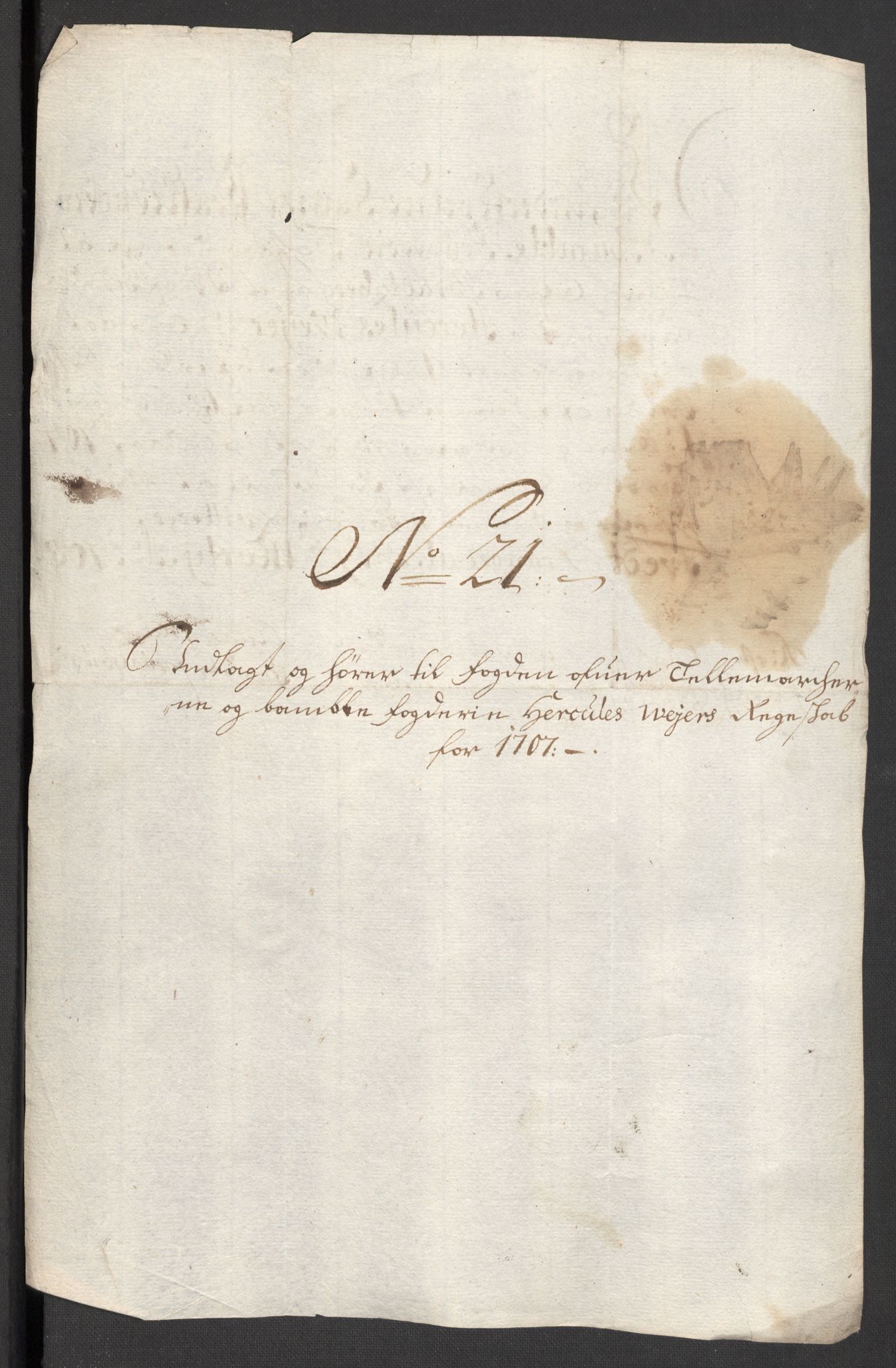 Rentekammeret inntil 1814, Reviderte regnskaper, Fogderegnskap, AV/RA-EA-4092/R36/L2117: Fogderegnskap Øvre og Nedre Telemark og Bamble, 1707, s. 504