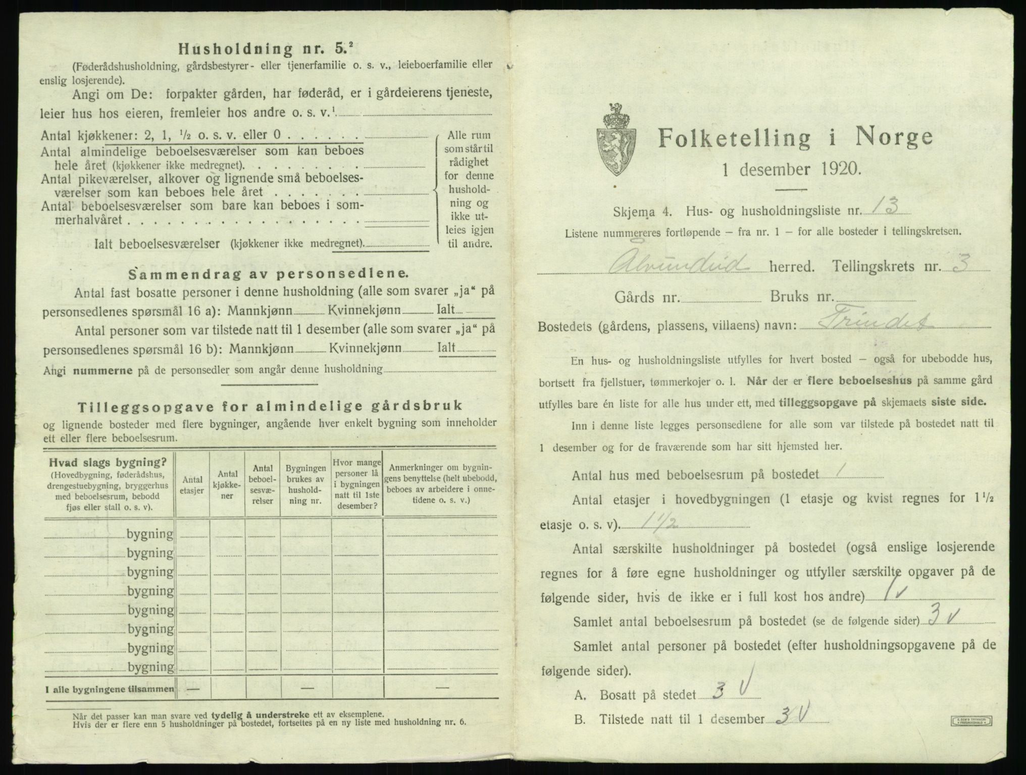 SAT, Folketelling 1920 for 1562 Ålvundeid herred, 1920, s. 180