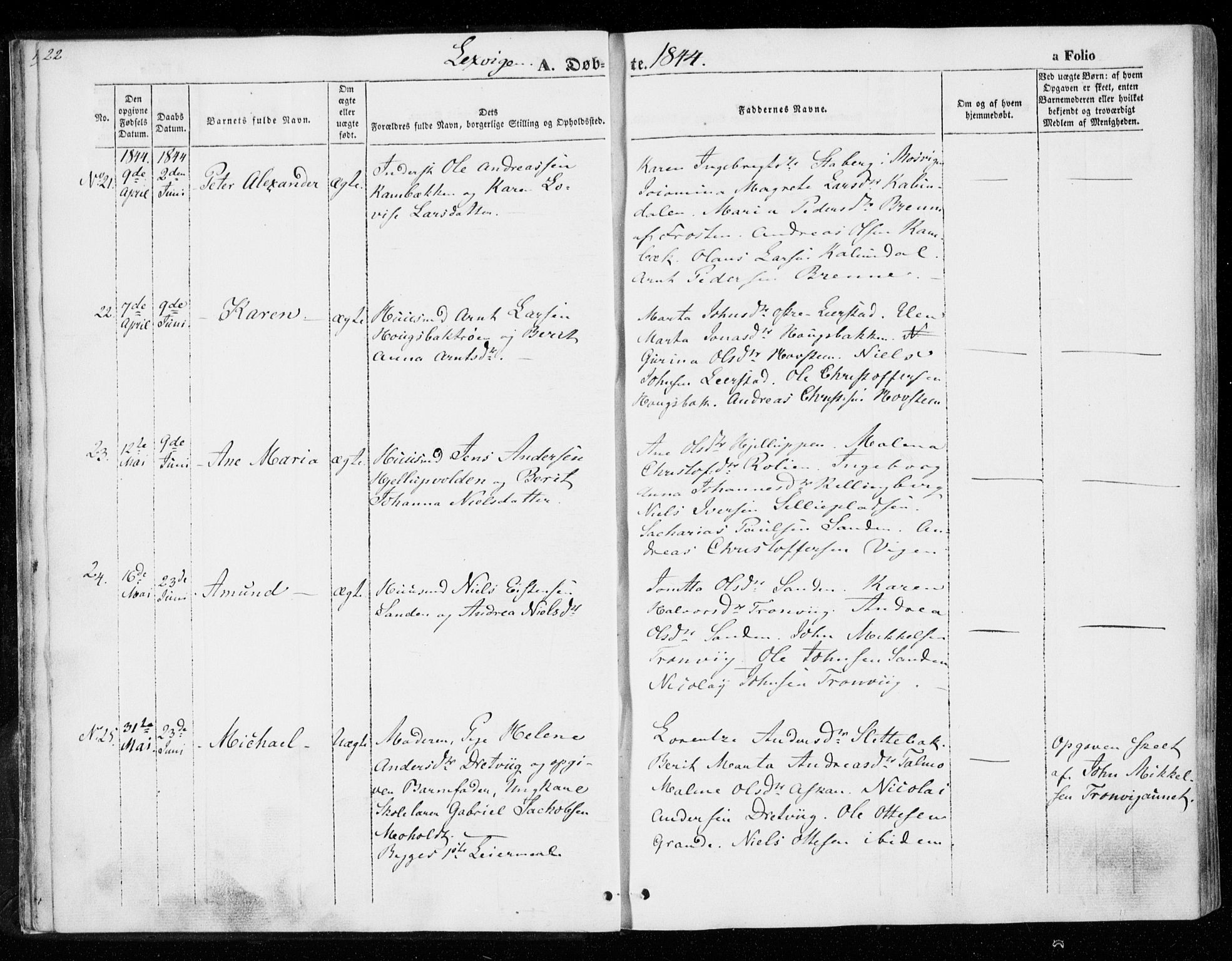 Ministerialprotokoller, klokkerbøker og fødselsregistre - Nord-Trøndelag, AV/SAT-A-1458/701/L0007: Ministerialbok nr. 701A07 /1, 1842-1854, s. 22