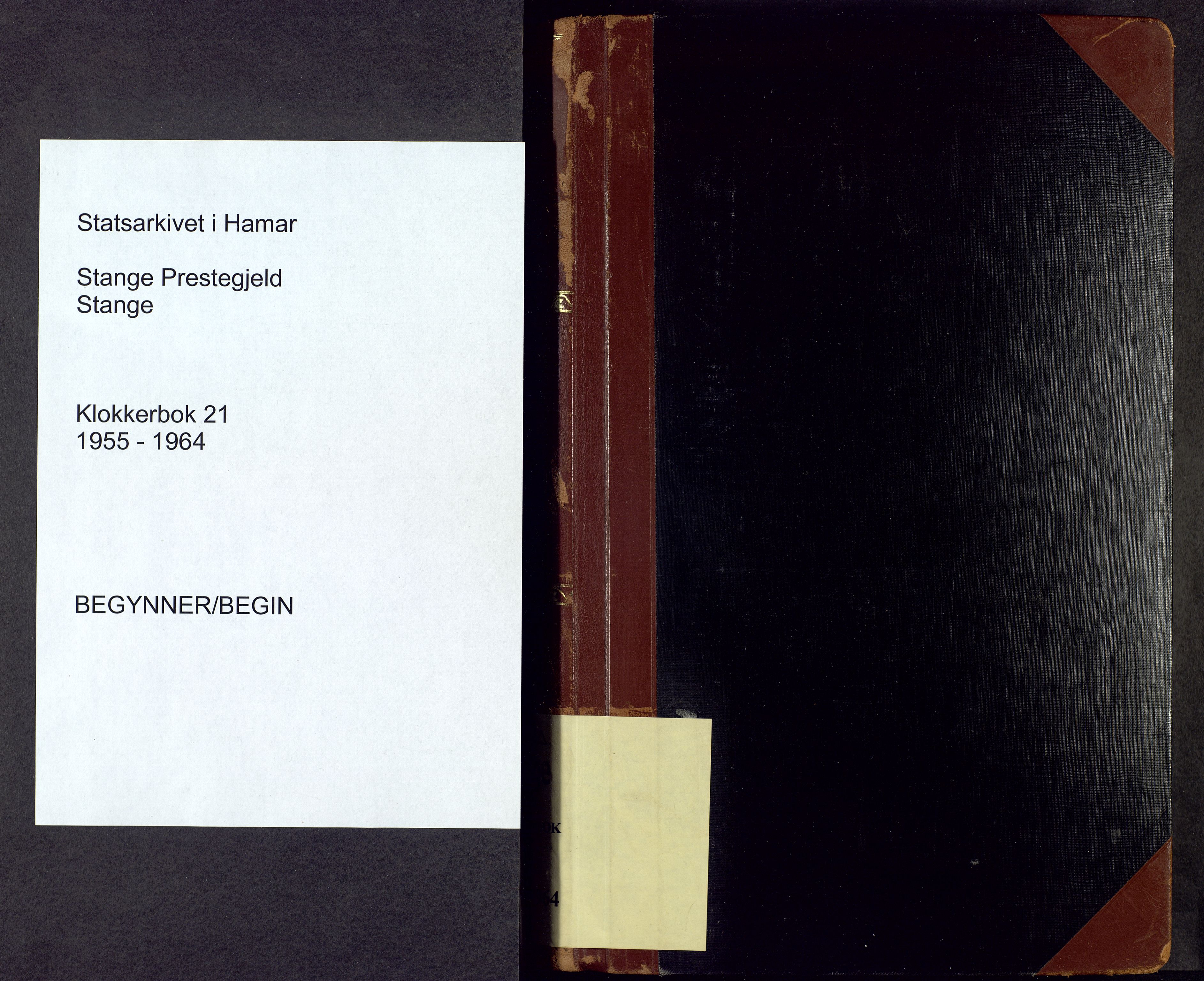 Stange prestekontor, SAH/PREST-002/L/L0024: Klokkerbok nr. 24, 1955-1964