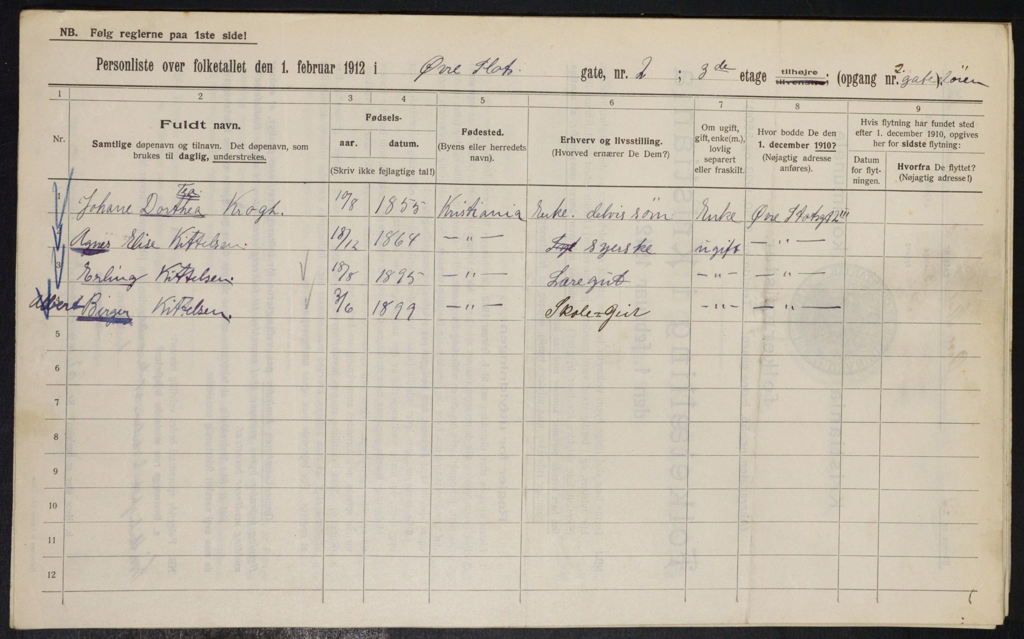 OBA, Kommunal folketelling 1.2.1912 for Kristiania, 1912, s. 129889