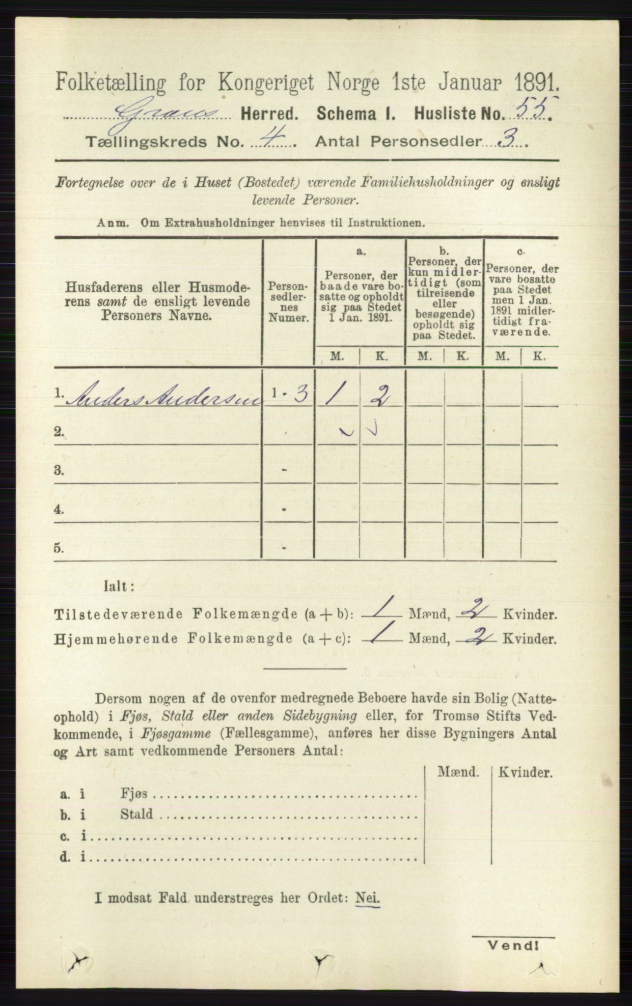 RA, Folketelling 1891 for 0534 Gran herred, 1891, s. 1146