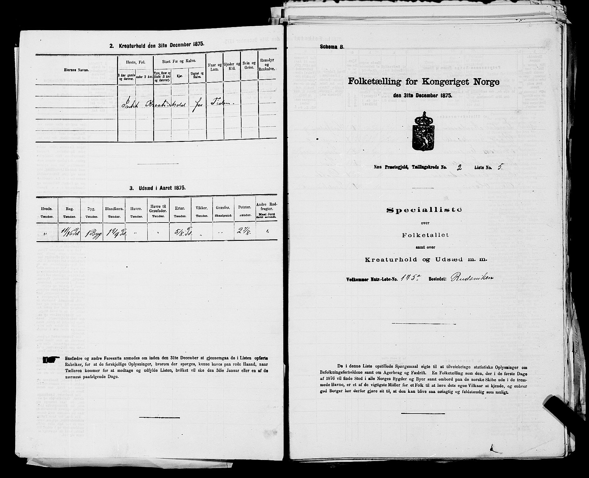 SAKO, Folketelling 1875 for 0616P Nes prestegjeld, 1875, s. 279