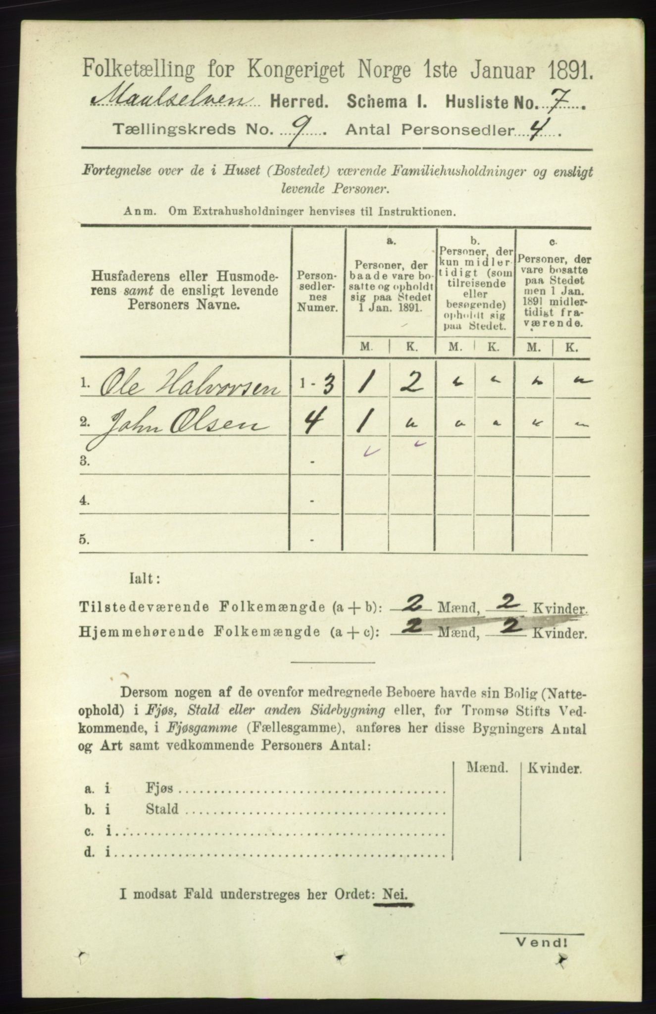 RA, Folketelling 1891 for 1924 Målselv herred, 1891, s. 2717