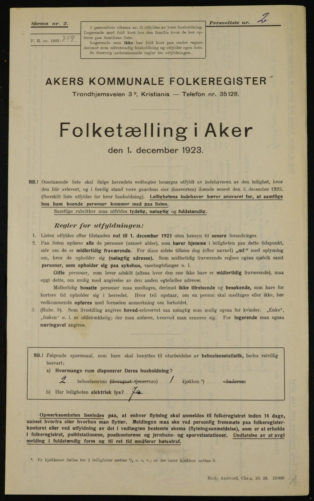 , Kommunal folketelling 1.12.1923 for Aker, 1923, s. 41266