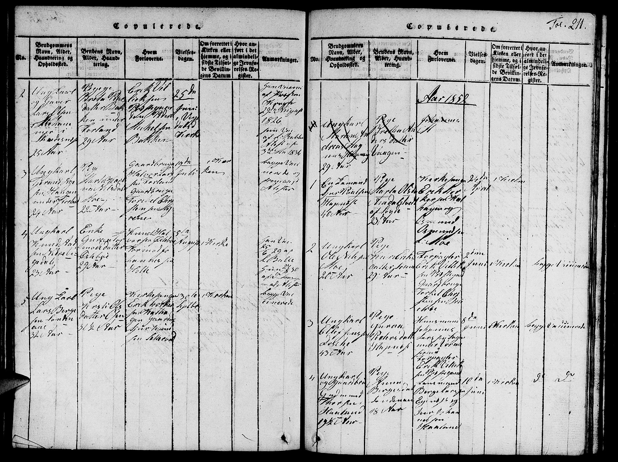 Vikedal sokneprestkontor, AV/SAST-A-101840/01/V: Klokkerbok nr. B 1, 1816-1853, s. 211