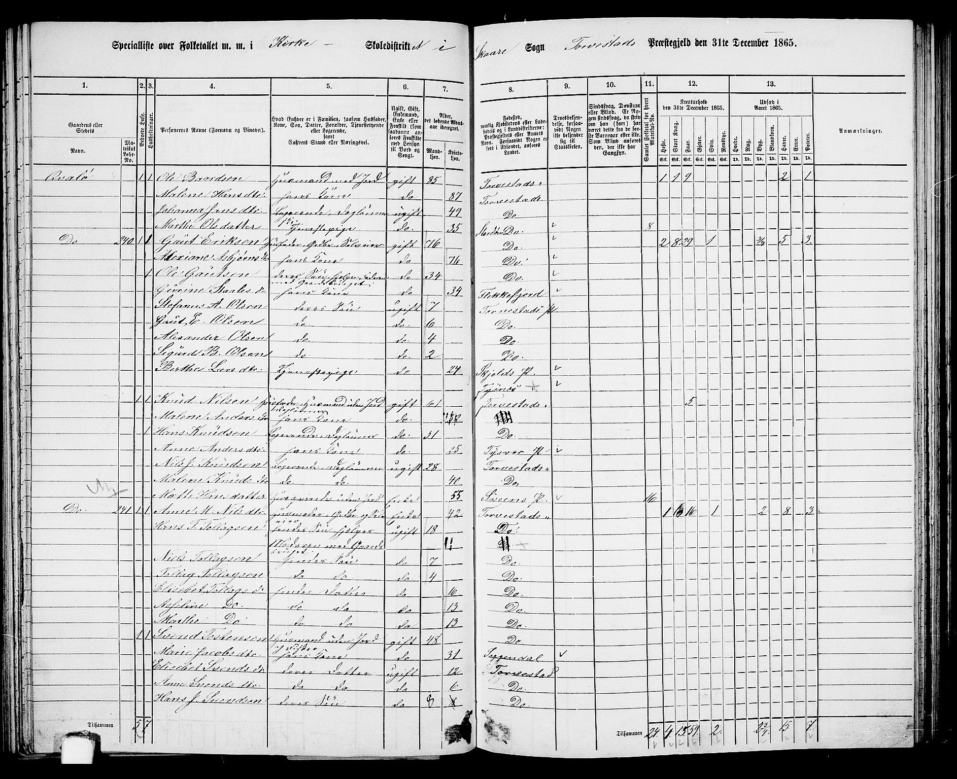 RA, Folketelling 1865 for 1152L Torvastad prestegjeld, Torvastad sokn, Skåre sokn og Utsira sokn, 1865, s. 78