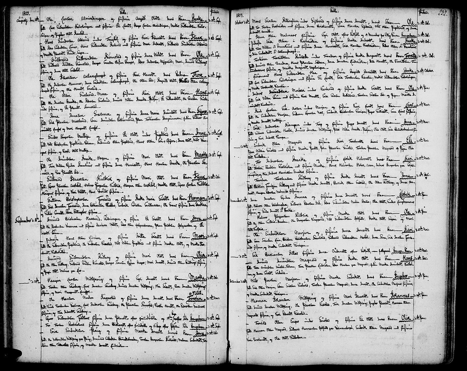 Vinger prestekontor, AV/SAH-PREST-024/H/Ha/Haa/L0004: Ministerialbok nr. 4, 1766-1813, s. 231-232