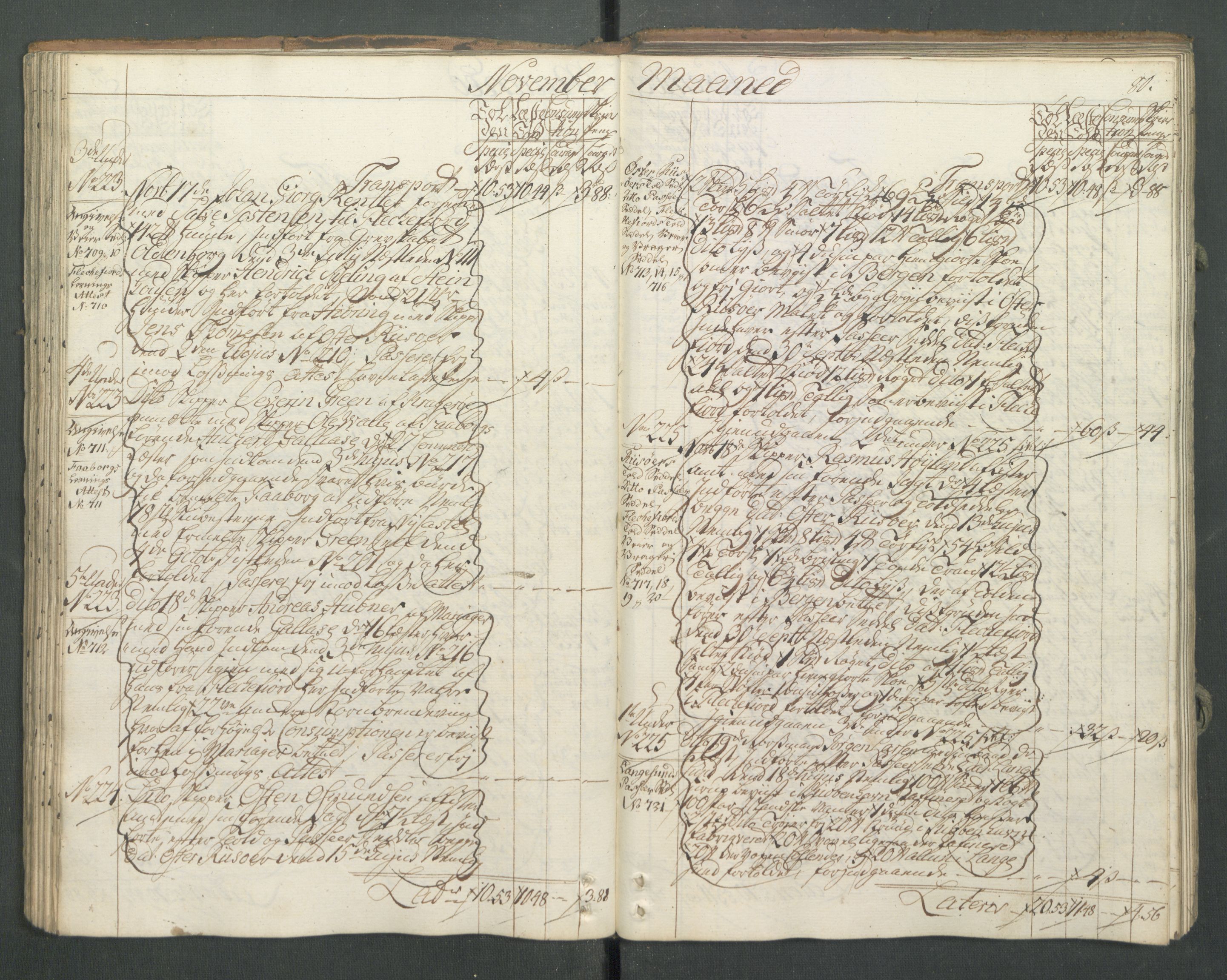 Generaltollkammeret, tollregnskaper, AV/RA-EA-5490/R13/L0032/0001: Tollregnskaper Kragerø / Inngående hovedtollbok, 1762, s. 79b-80a