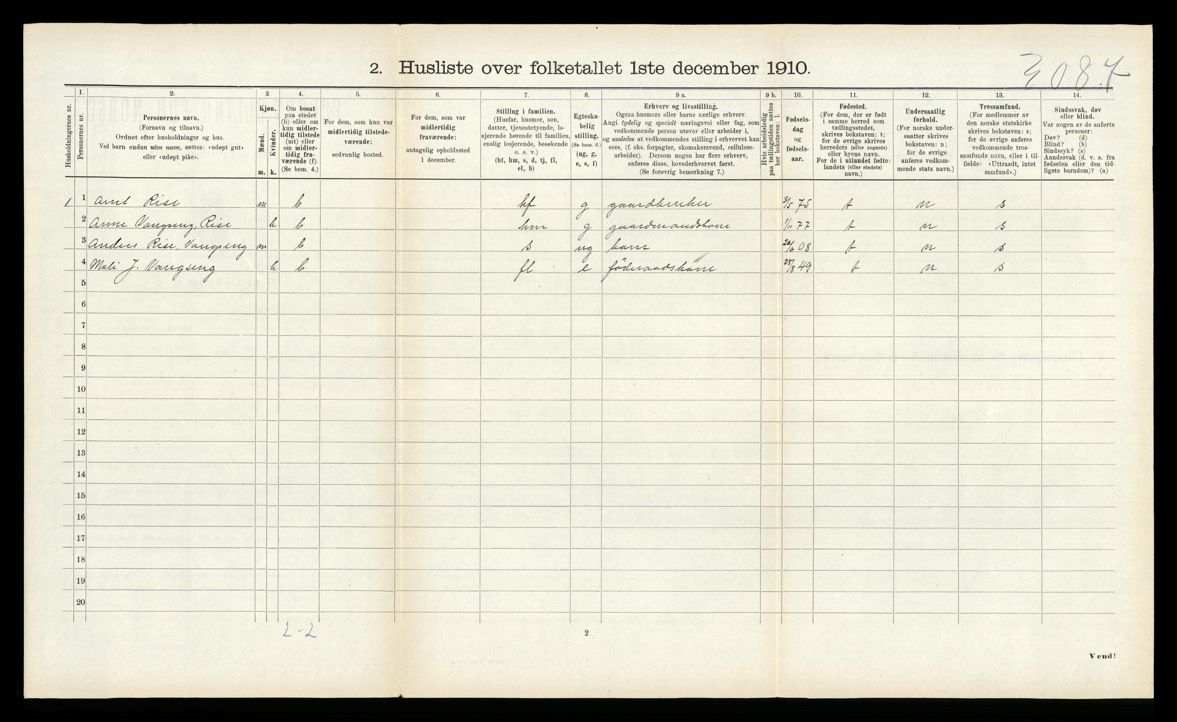 RA, Folketelling 1910 for 1635 Rennebu herred, 1910, s. 579