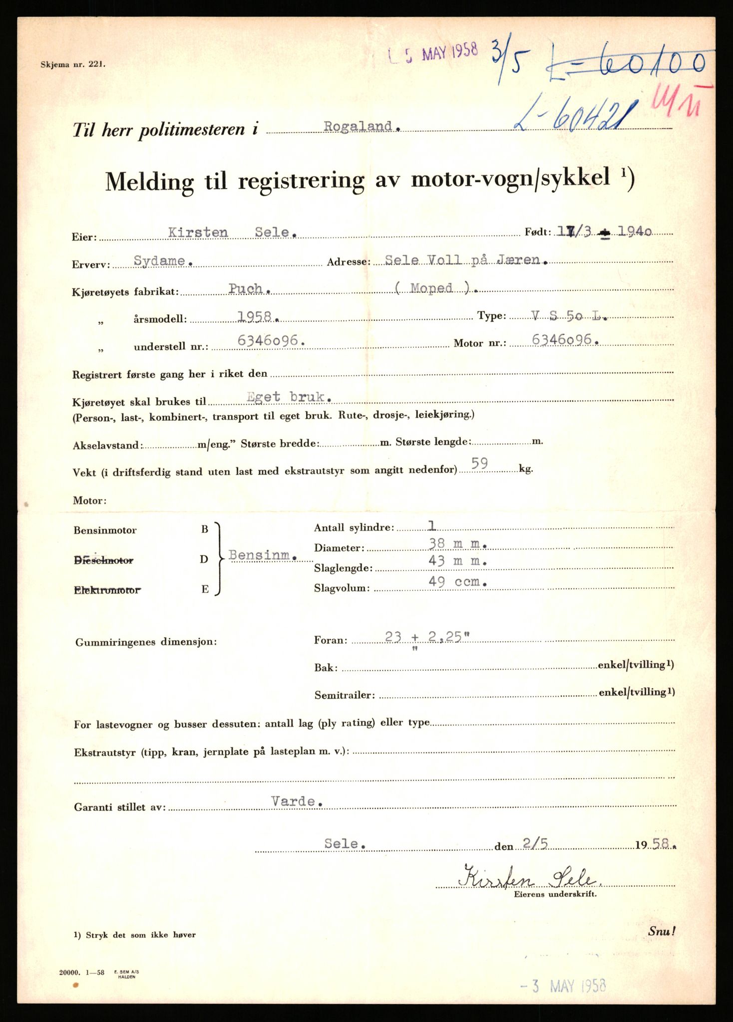 Stavanger trafikkstasjon, AV/SAST-A-101942/0/F/L0059: L-60000 - L-60699, 1930-1971, s. 1233