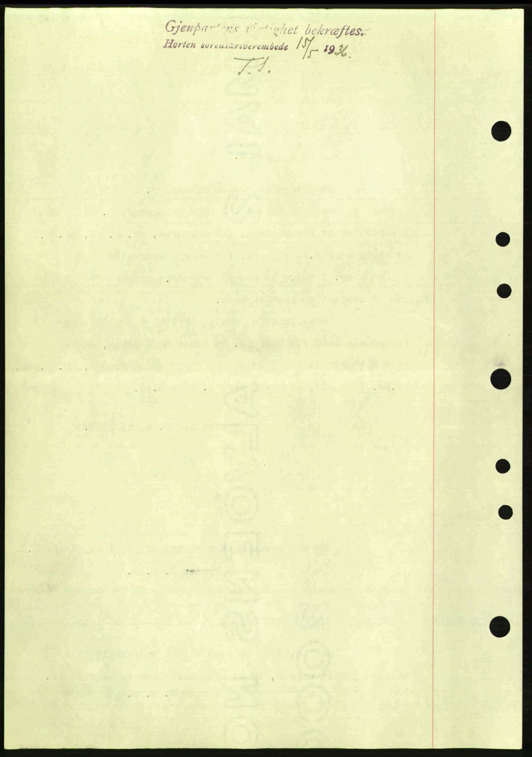 Horten sorenskriveri, SAKO/A-133/G/Ga/Gaa/L0001: Pantebok nr. A-1, 1936-1937, Dagboknr: 348/1937