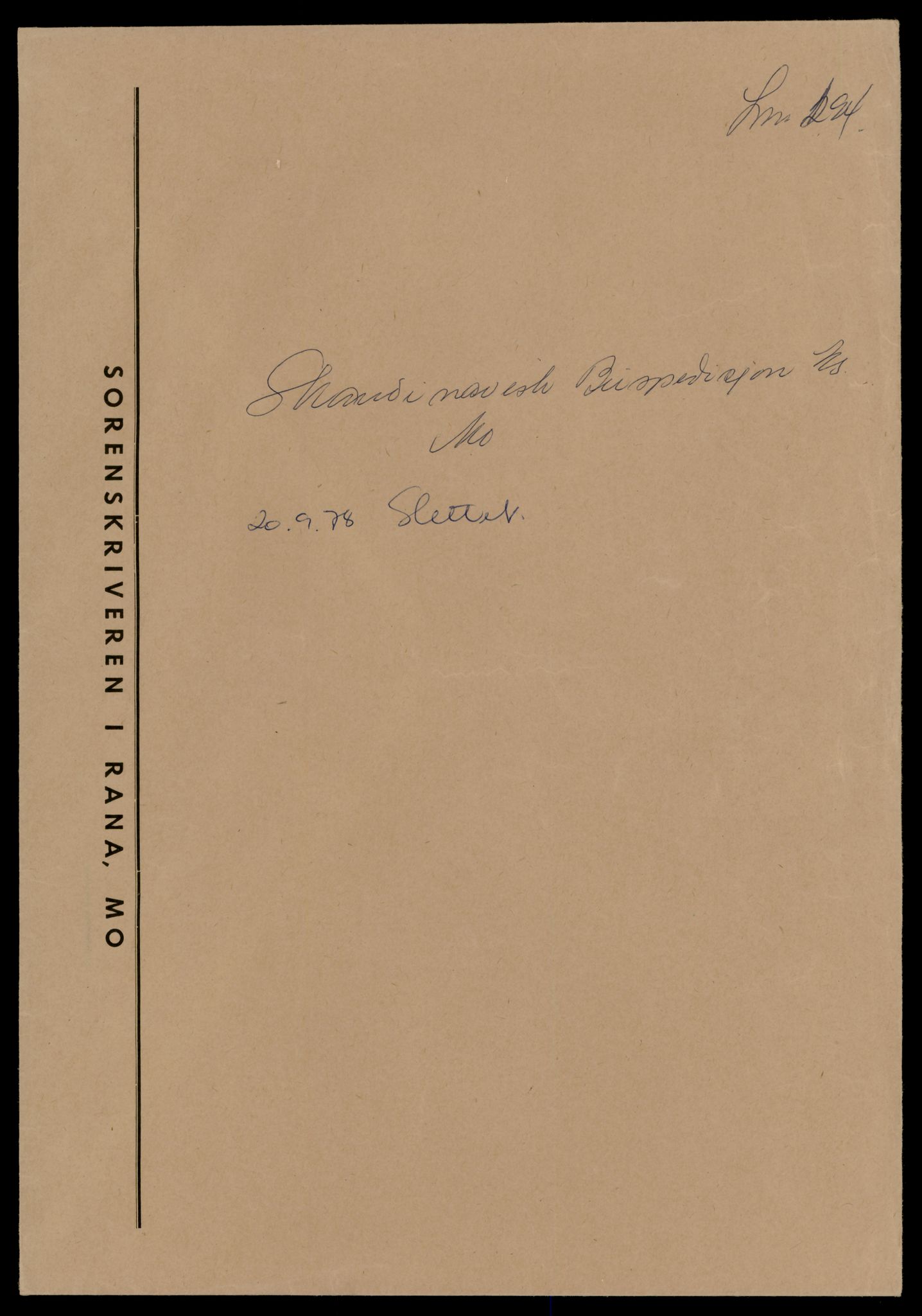 Rana sorenskriveri , SAT/A-1108/2/J/Jd/Jdb/L0015: Bilag. Aksjeselskap S - Å, 1947-1988, s. 1