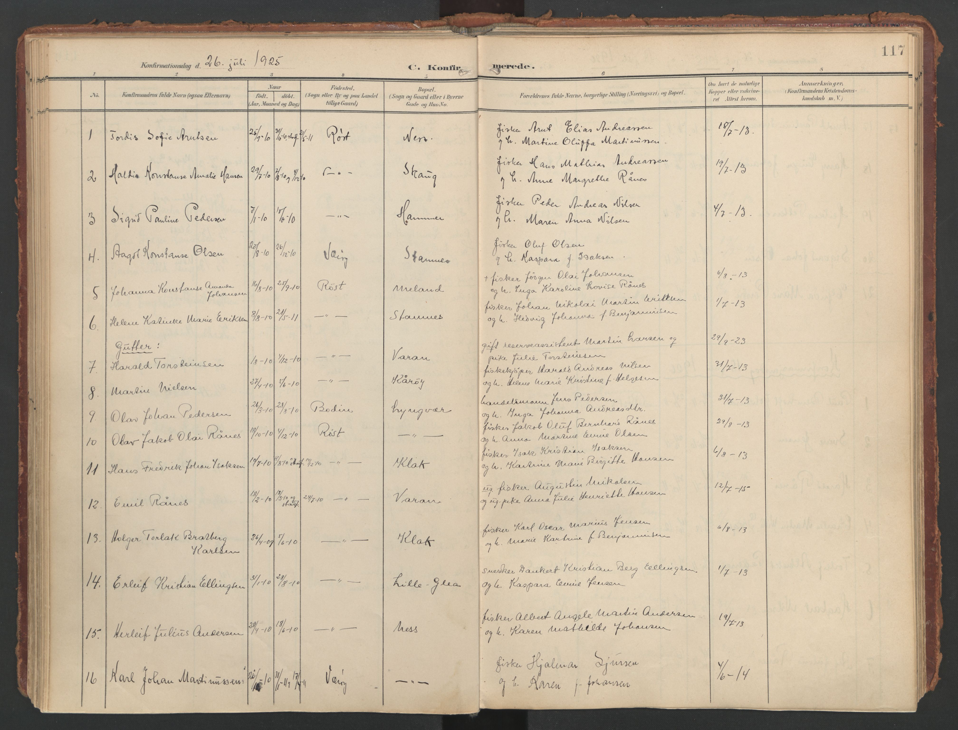 Ministerialprotokoller, klokkerbøker og fødselsregistre - Nordland, AV/SAT-A-1459/808/L0129: Ministerialbok nr. 808A02, 1903-1931, s. 117