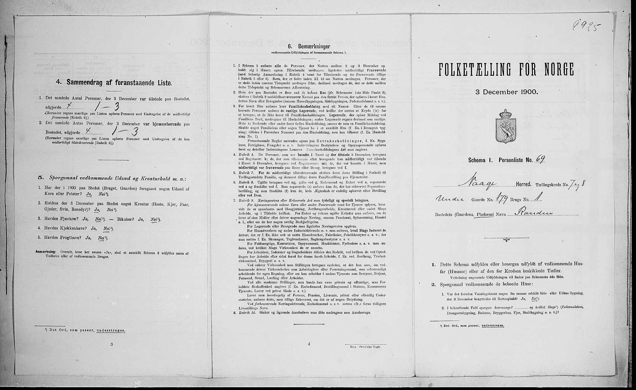 SAH, Folketelling 1900 for 0515 Vågå herred, 1900, s. 1332