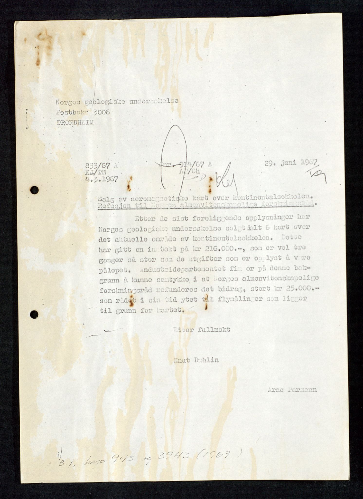 Industridepartementet, Oljekontoret, AV/SAST-A-101348/Db/L0005: Seismiske undersøkelser, 1963-1972, s. 15