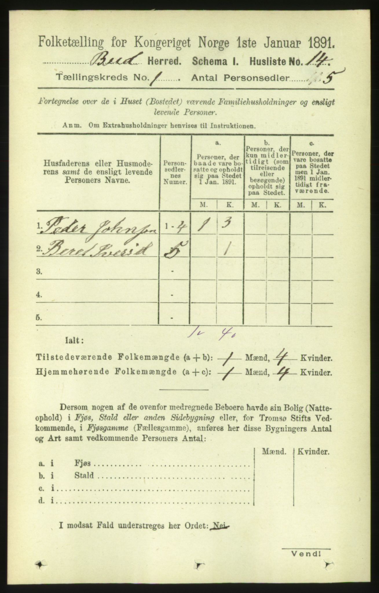 RA, Folketelling 1891 for 1549 Bud herred, 1891, s. 32