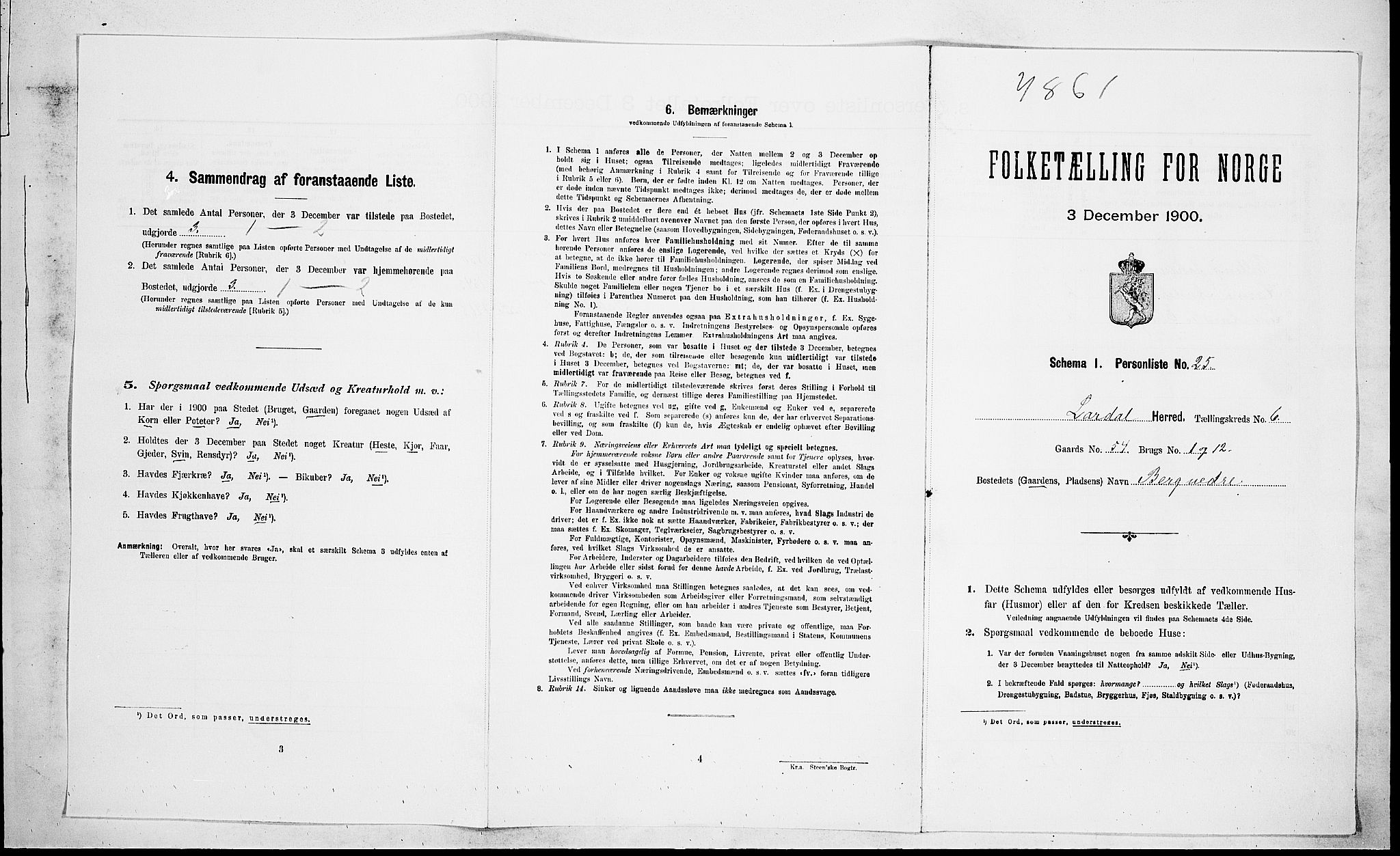 RA, Folketelling 1900 for 0728 Lardal herred, 1900, s. 855