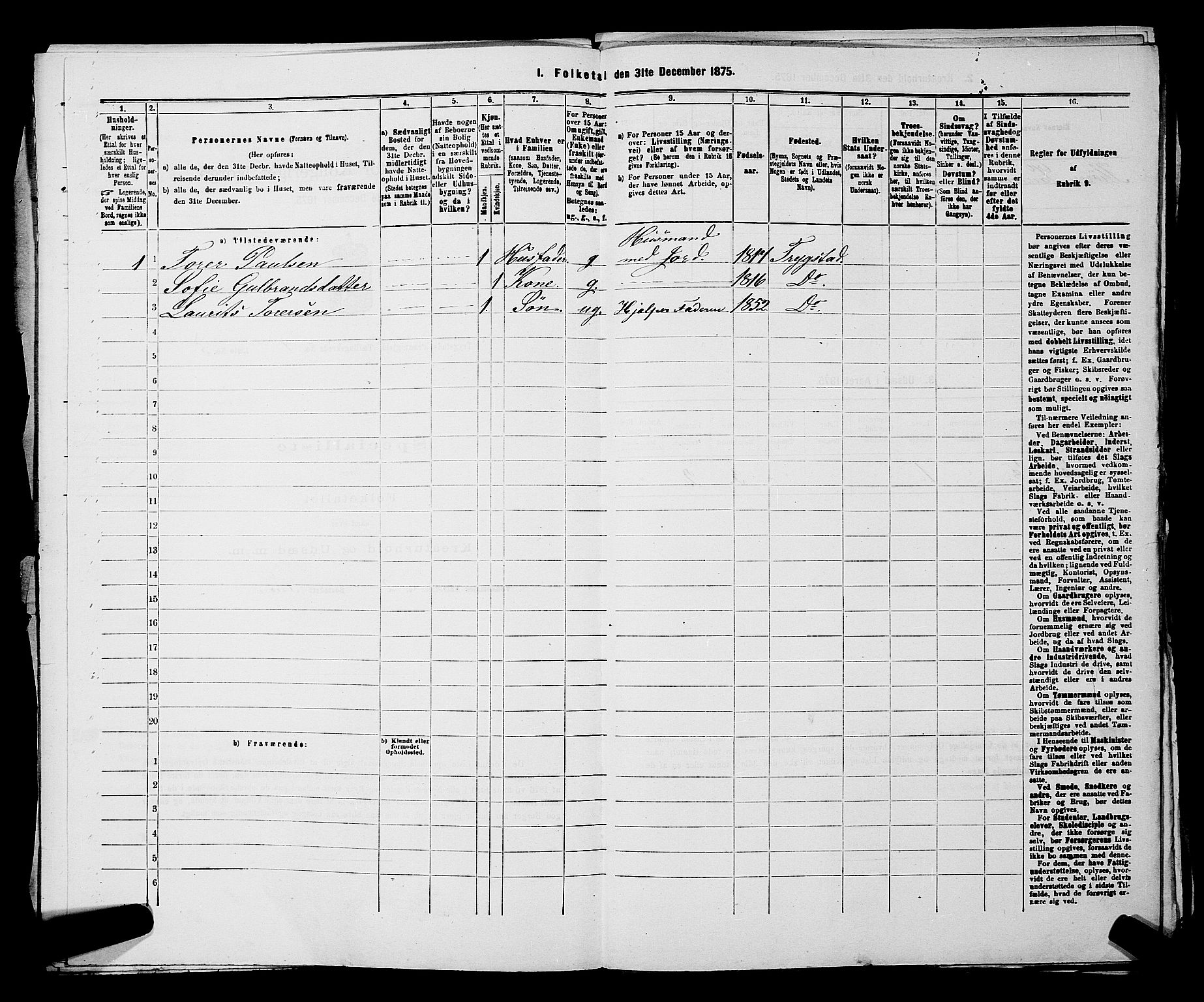 RA, Folketelling 1875 for 0122P Trøgstad prestegjeld, 1875, s. 54