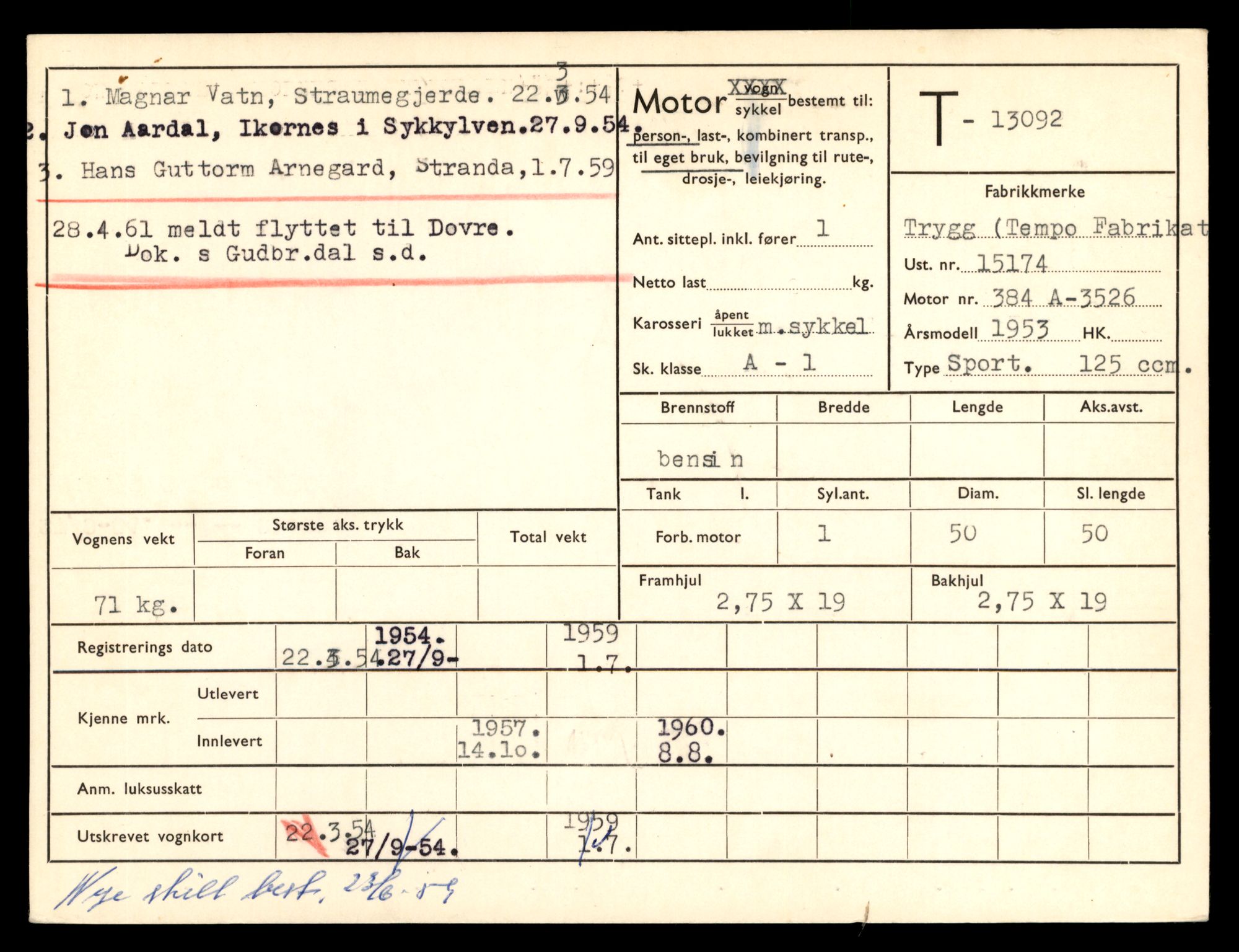 Møre og Romsdal vegkontor - Ålesund trafikkstasjon, AV/SAT-A-4099/F/Fe/L0037: Registreringskort for kjøretøy T 13031 - T 13179, 1927-1998, s. 1223