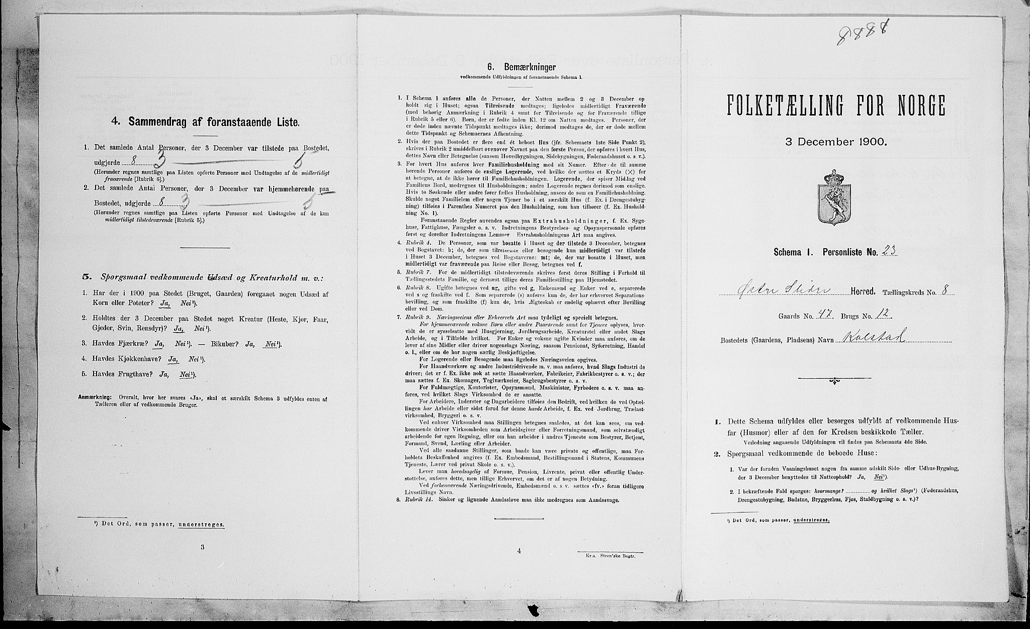 SAH, Folketelling 1900 for 0544 Øystre Slidre herred, 1900, s. 795