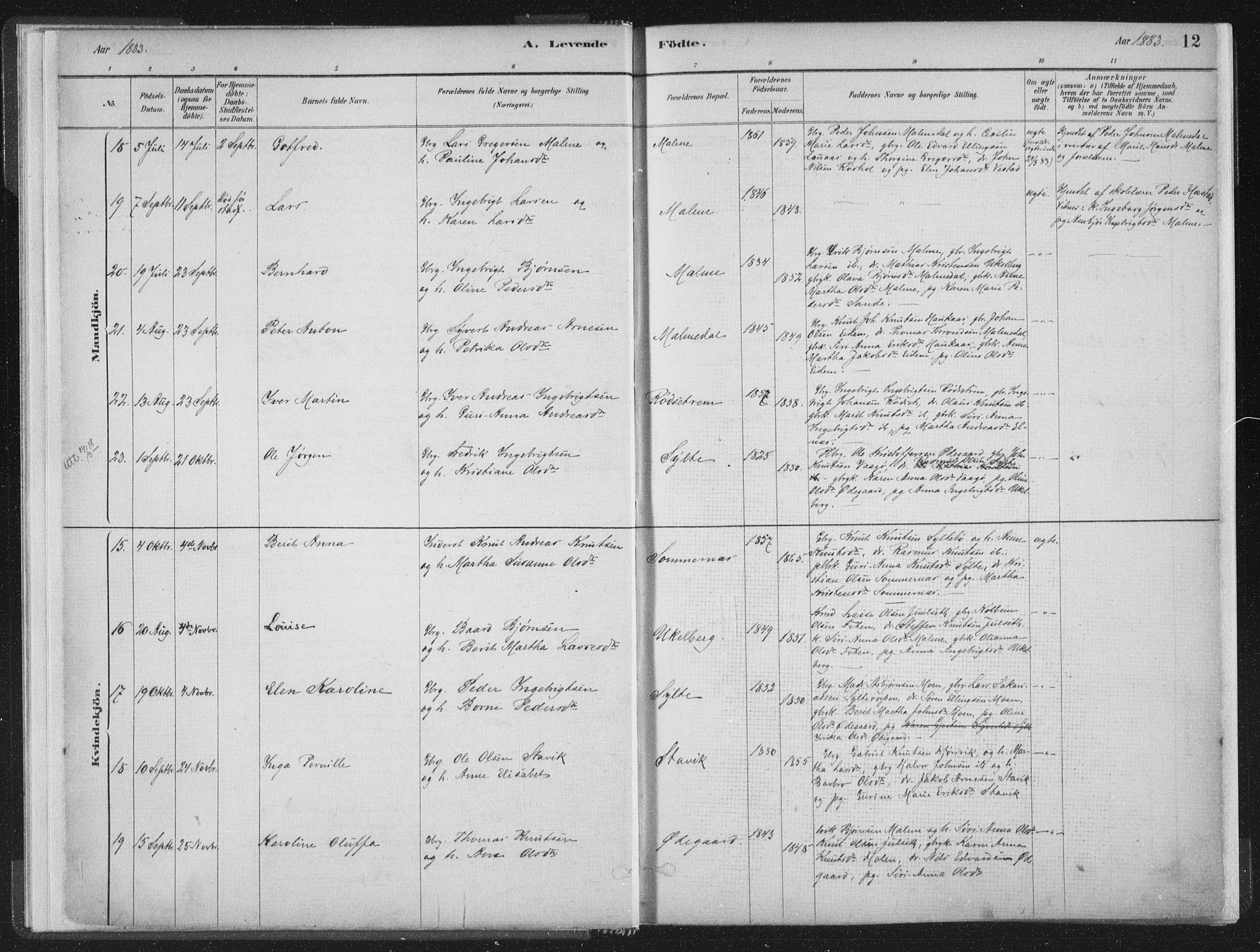 Ministerialprotokoller, klokkerbøker og fødselsregistre - Møre og Romsdal, AV/SAT-A-1454/564/L0740: Ministerialbok nr. 564A01, 1880-1899, s. 12