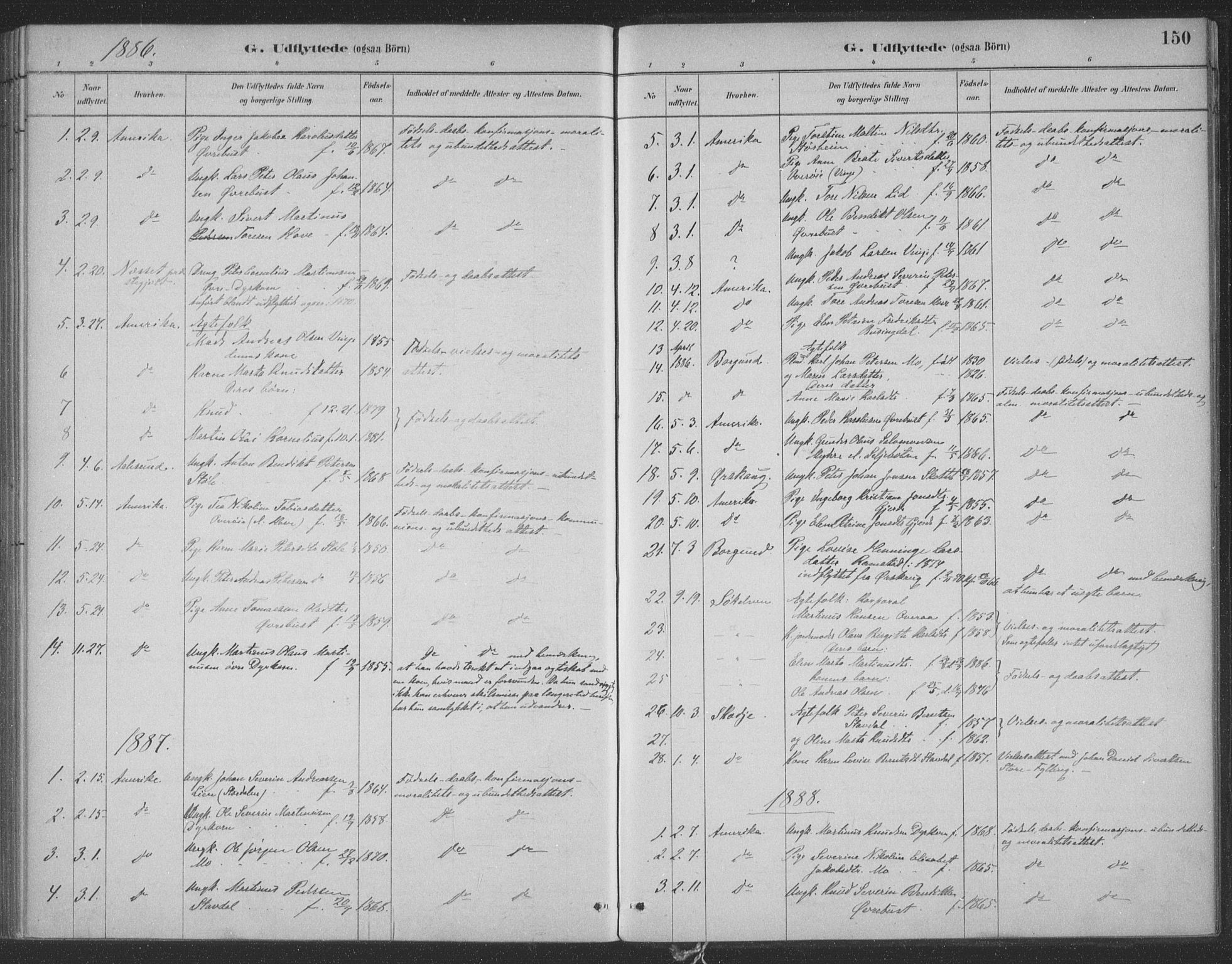 Ministerialprotokoller, klokkerbøker og fødselsregistre - Møre og Romsdal, SAT/A-1454/521/L0299: Ministerialbok nr. 521A01, 1882-1907, s. 150