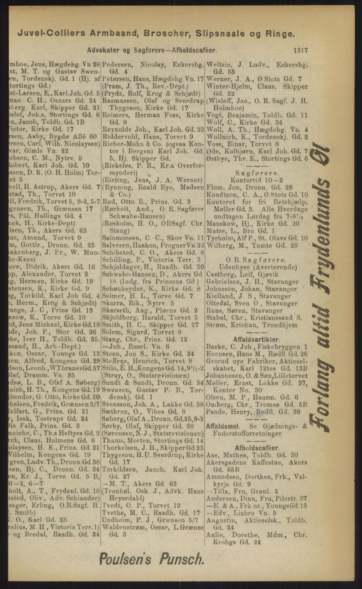 Kristiania/Oslo adressebok, PUBL/-, 1903, s. 1317