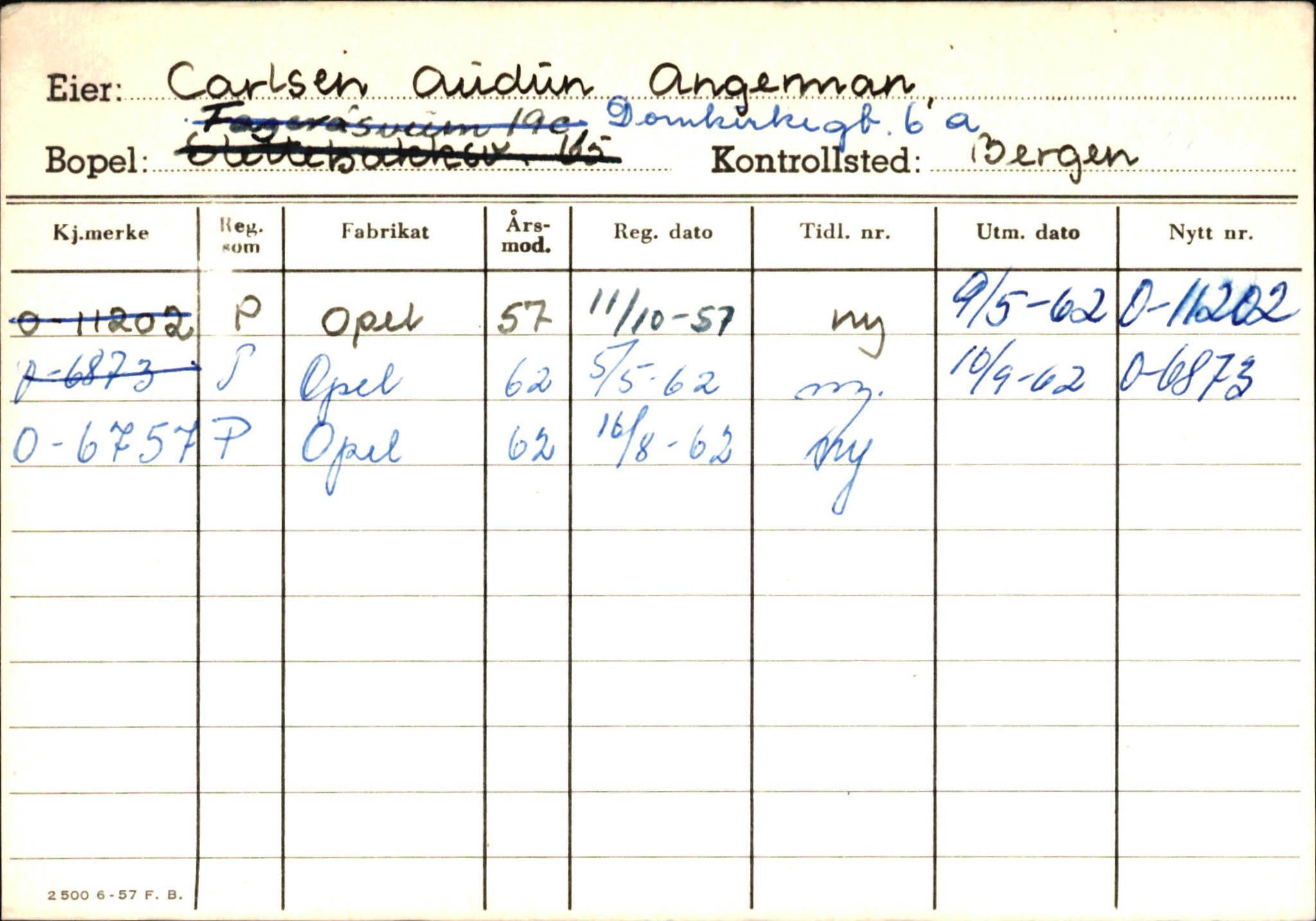 Statens vegvesen, Hordaland vegkontor, AV/SAB-A-5201/2/Hb/L0006: O-eierkort C-D, 1920-1971, s. 34