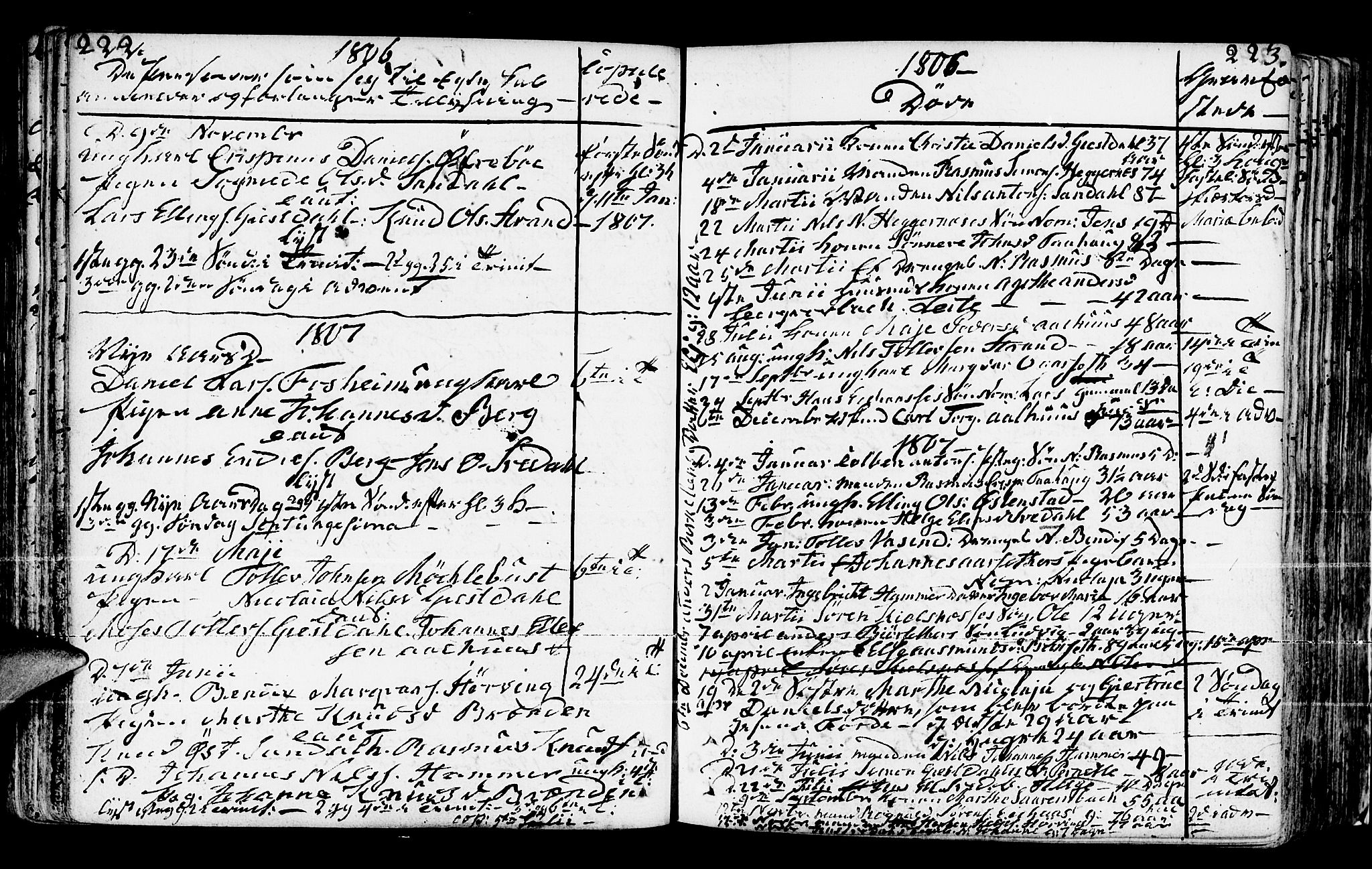 Jølster sokneprestembete, AV/SAB-A-80701/H/Haa/Haaa/L0005: Ministerialbok nr. A 5, 1790-1821, s. 222-223