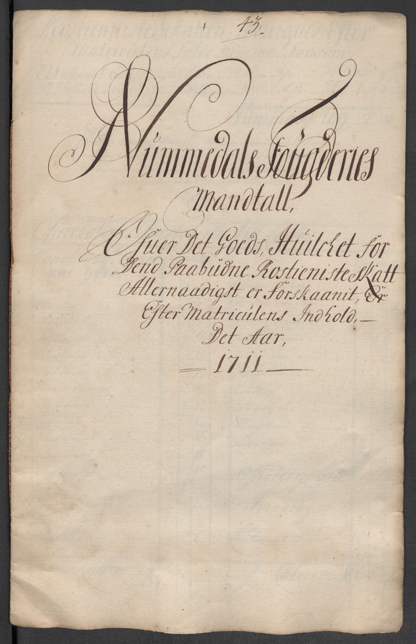 Rentekammeret inntil 1814, Reviderte regnskaper, Fogderegnskap, RA/EA-4092/R64/L4432: Fogderegnskap Namdal, 1711, s. 229