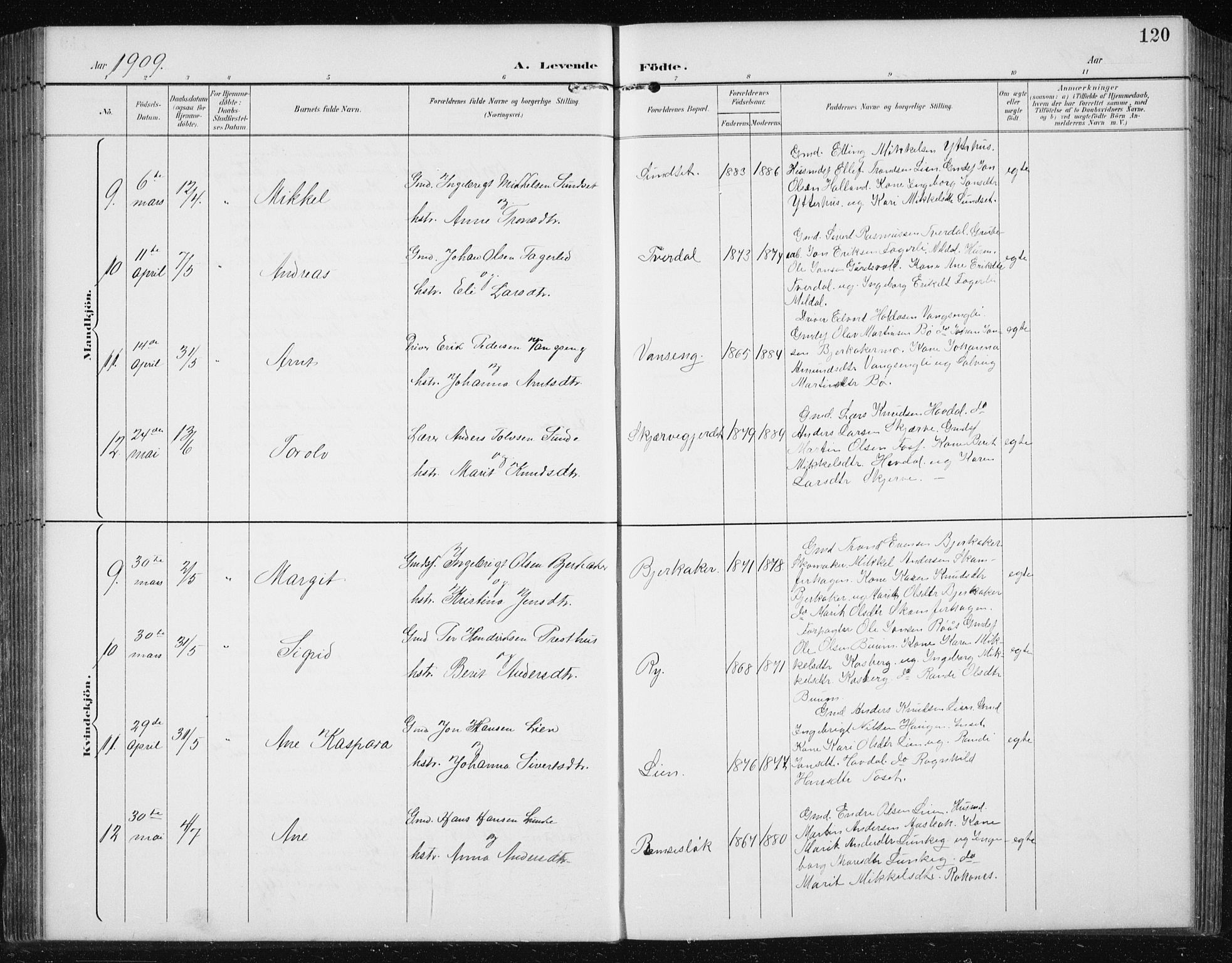 Ministerialprotokoller, klokkerbøker og fødselsregistre - Sør-Trøndelag, SAT/A-1456/674/L0876: Klokkerbok nr. 674C03, 1892-1912, s. 120