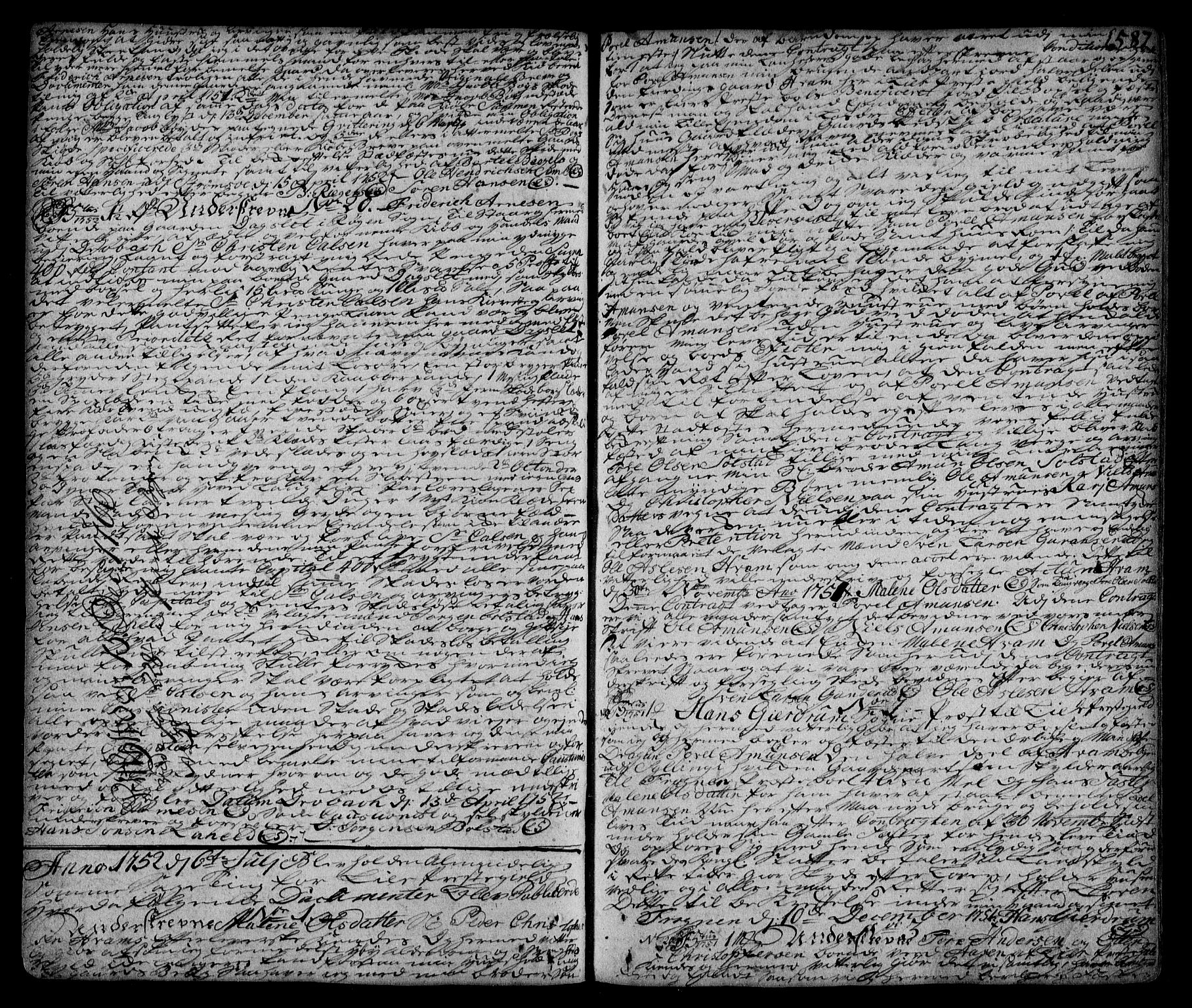 Lier, Røyken og Hurum sorenskriveri, SAKO/A-89/G/Ga/Gaa/L0002: Pantebok nr. II, 1725-1755, s. 587