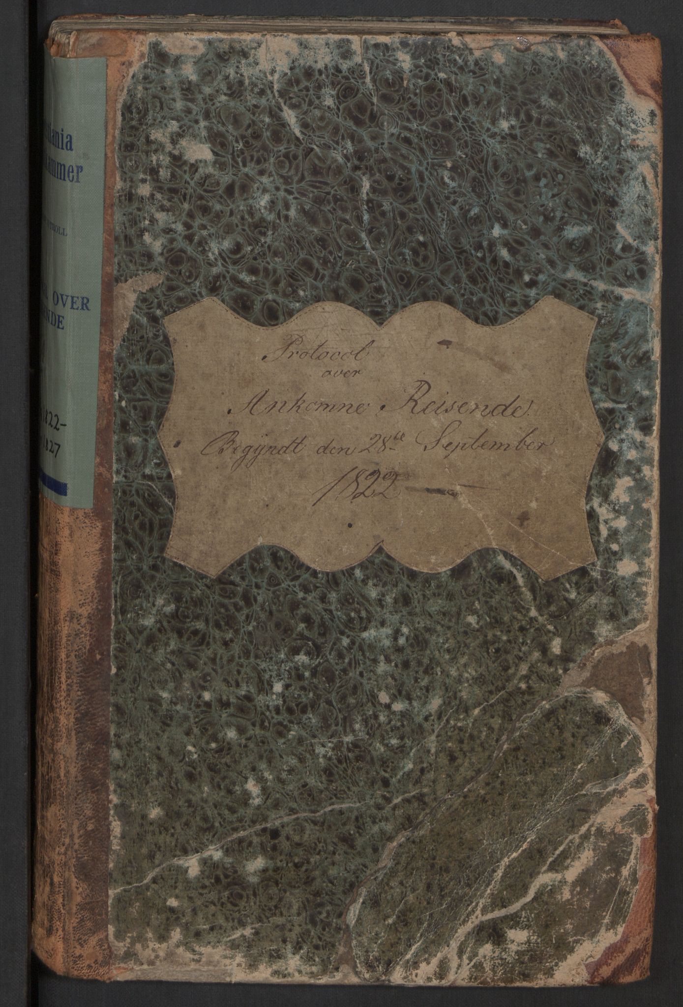 Oslo politidistrikt, SAO/A-10085/E/Ee/Eei/L0004: Journal over ankomne og anmeldte reisende, 1822-1827