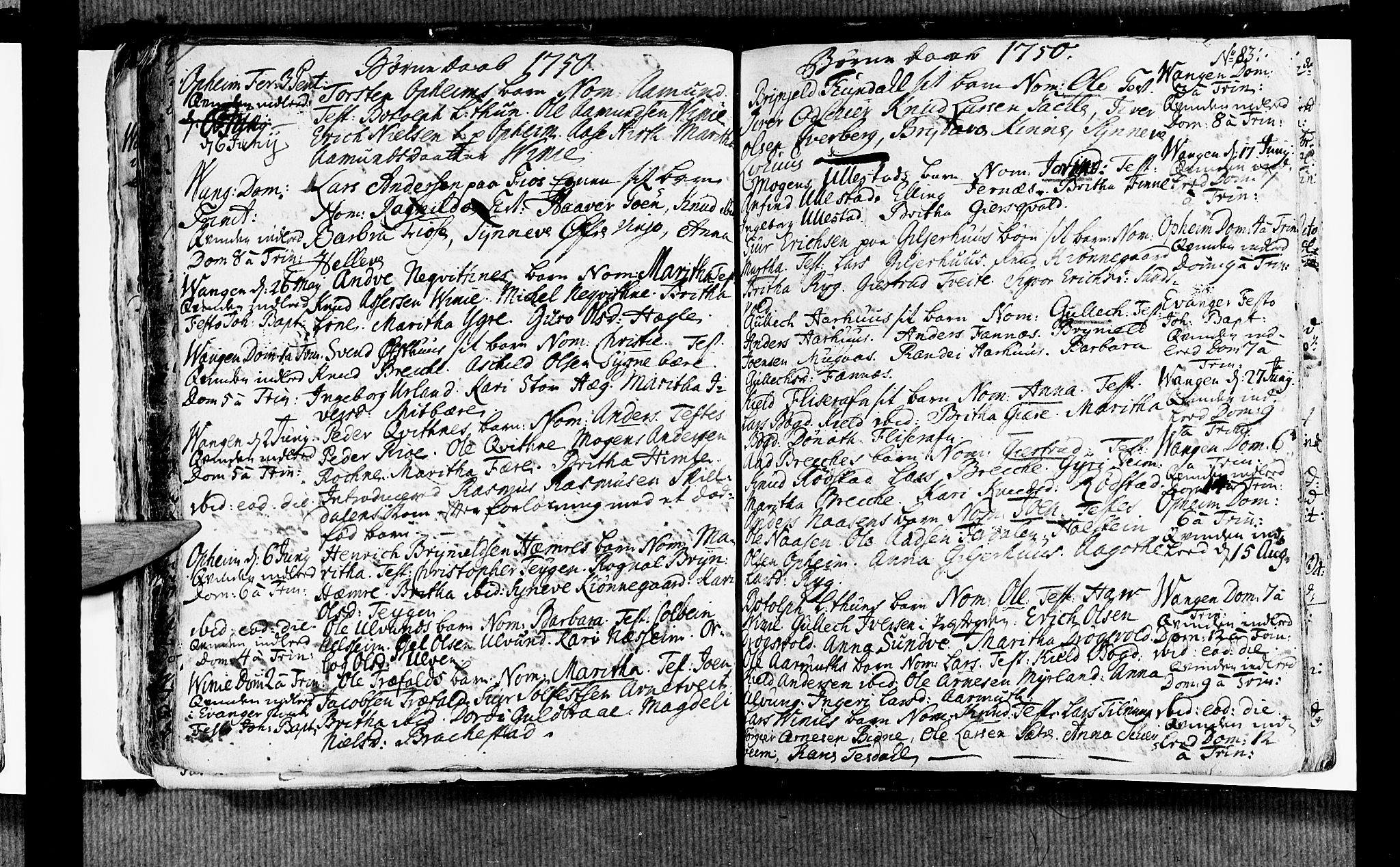 Voss sokneprestembete, AV/SAB-A-79001/H/Haa: Ministerialbok nr. A 6, 1744-1752, s. 83