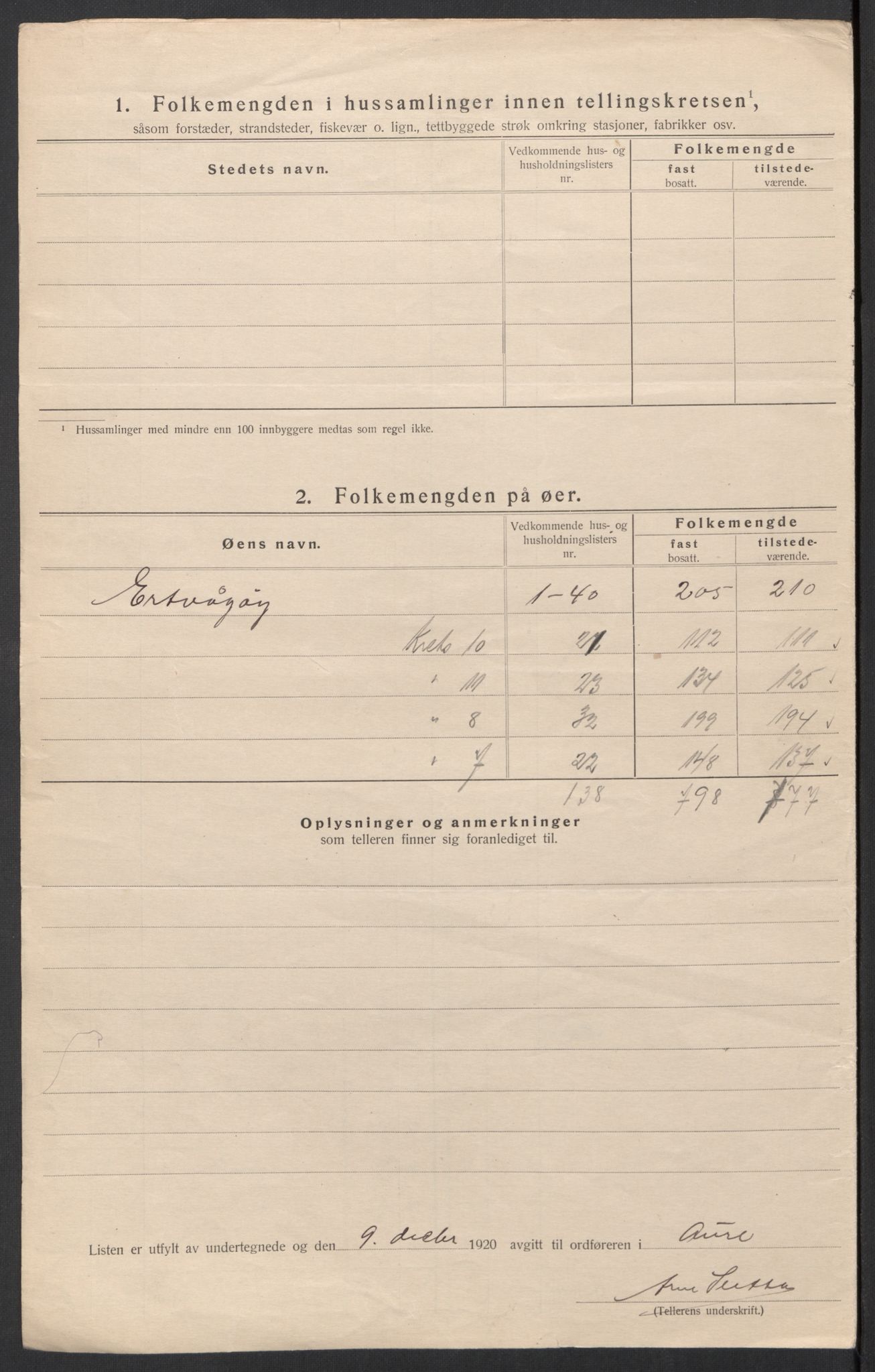 SAT, Folketelling 1920 for 1569 Aure herred, 1920, s. 34