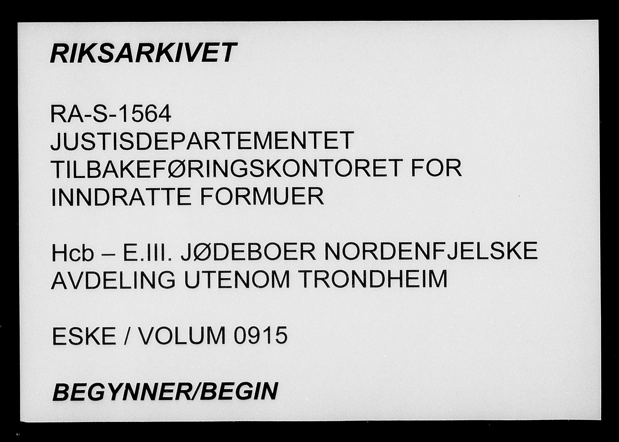 Justisdepartementet, Tilbakeføringskontoret for inndratte formuer, AV/RA-S-1564/H/Hc/Hcb/L0915: --, 1945-1947, s. 1