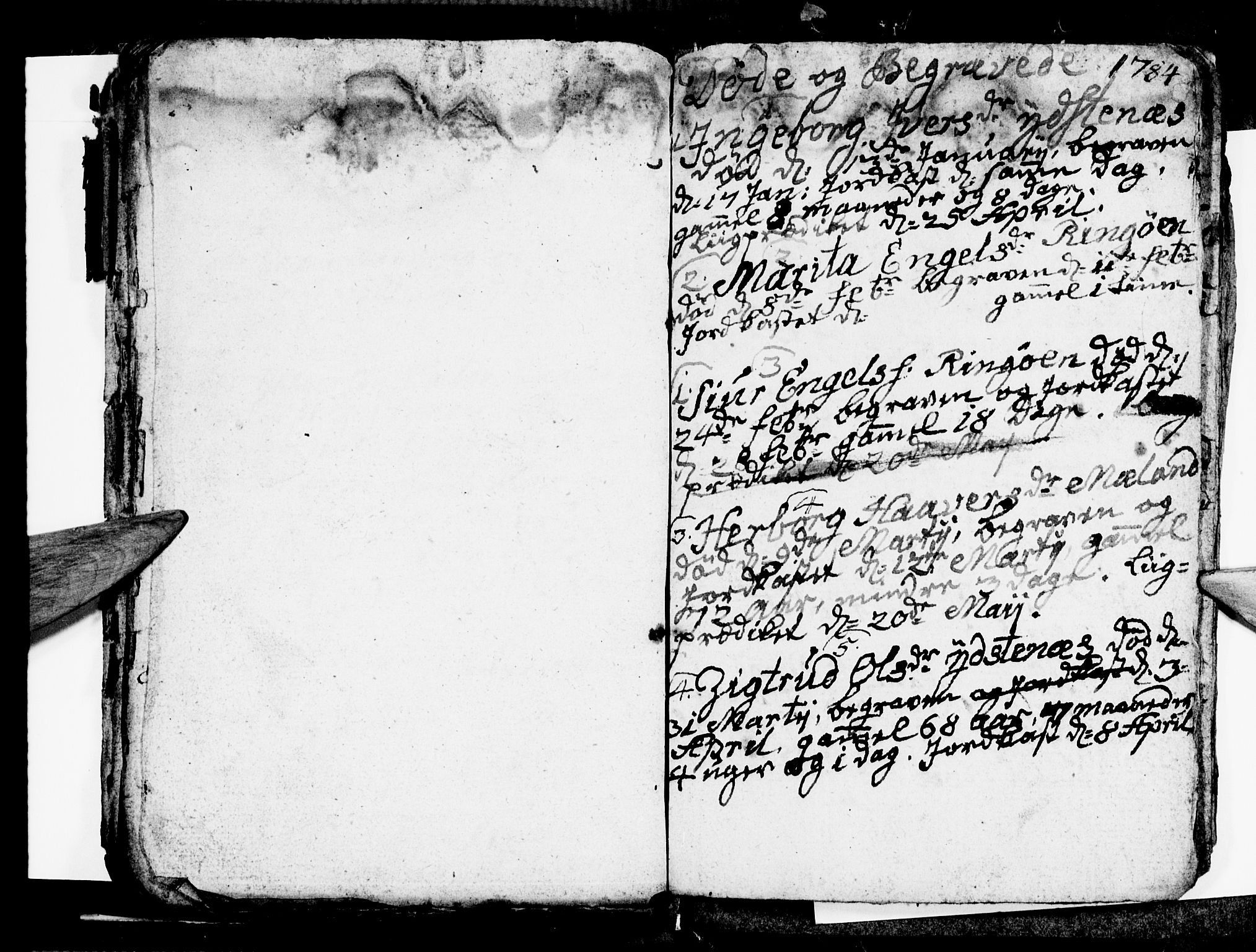 Ullensvang sokneprestembete, SAB/A-78701/H/Hab: Klokkerbok nr. E 2, 1784-1788