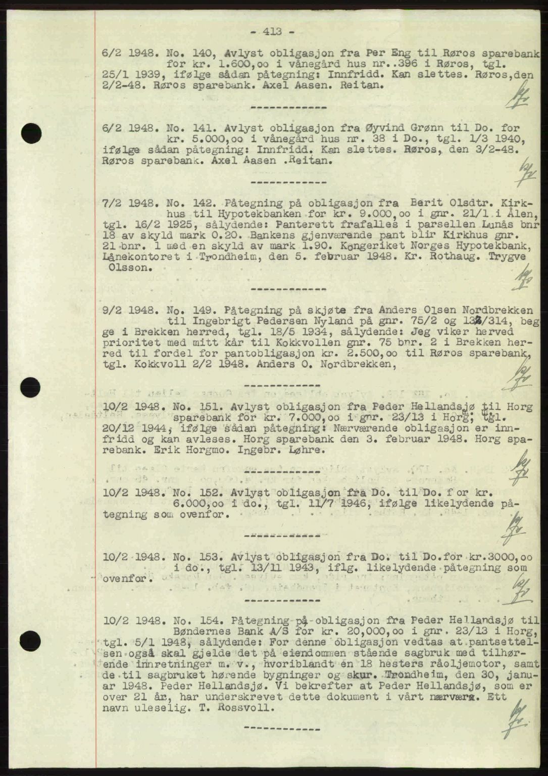 Gauldal sorenskriveri, SAT/A-0014/1/2/2C: Pantebok nr. A5, 1947-1948, Dagboknr: 140/1948