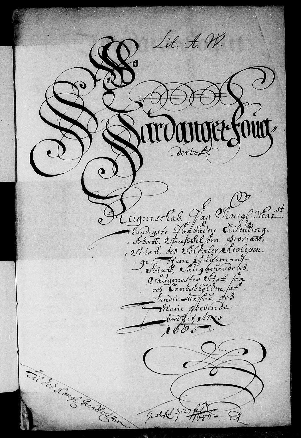 Rentekammeret inntil 1814, Reviderte regnskaper, Stiftamtstueregnskaper, Bergen stiftamt, RA/EA-6043/R/Rc/L0078: Bergen stiftamt, 1685