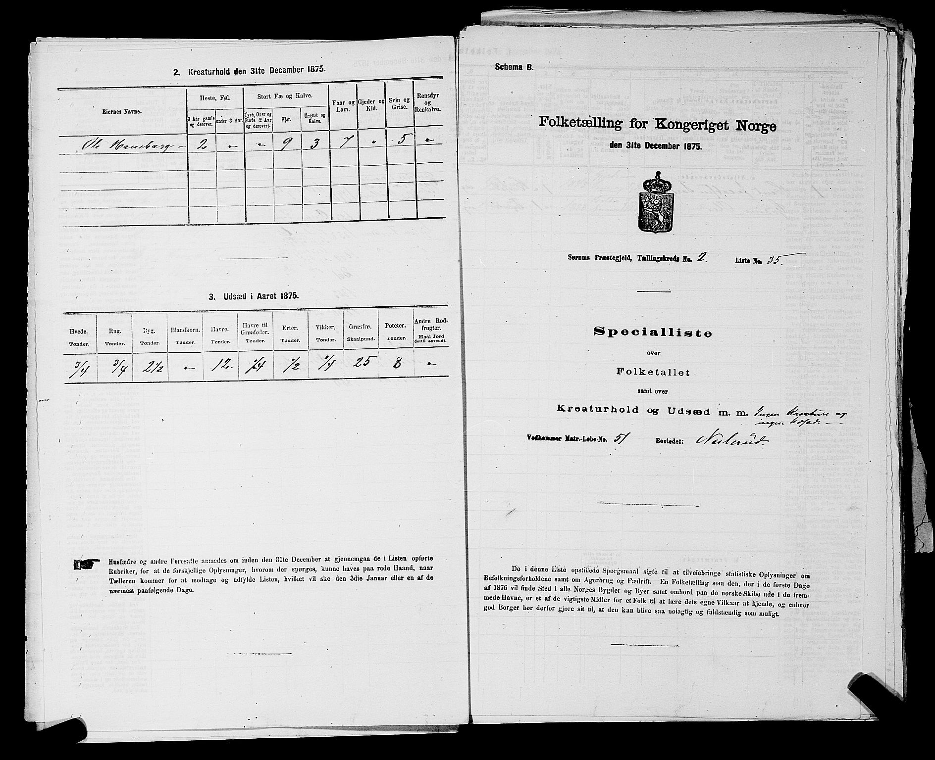 RA, Folketelling 1875 for 0226P Sørum prestegjeld, 1875, s. 213