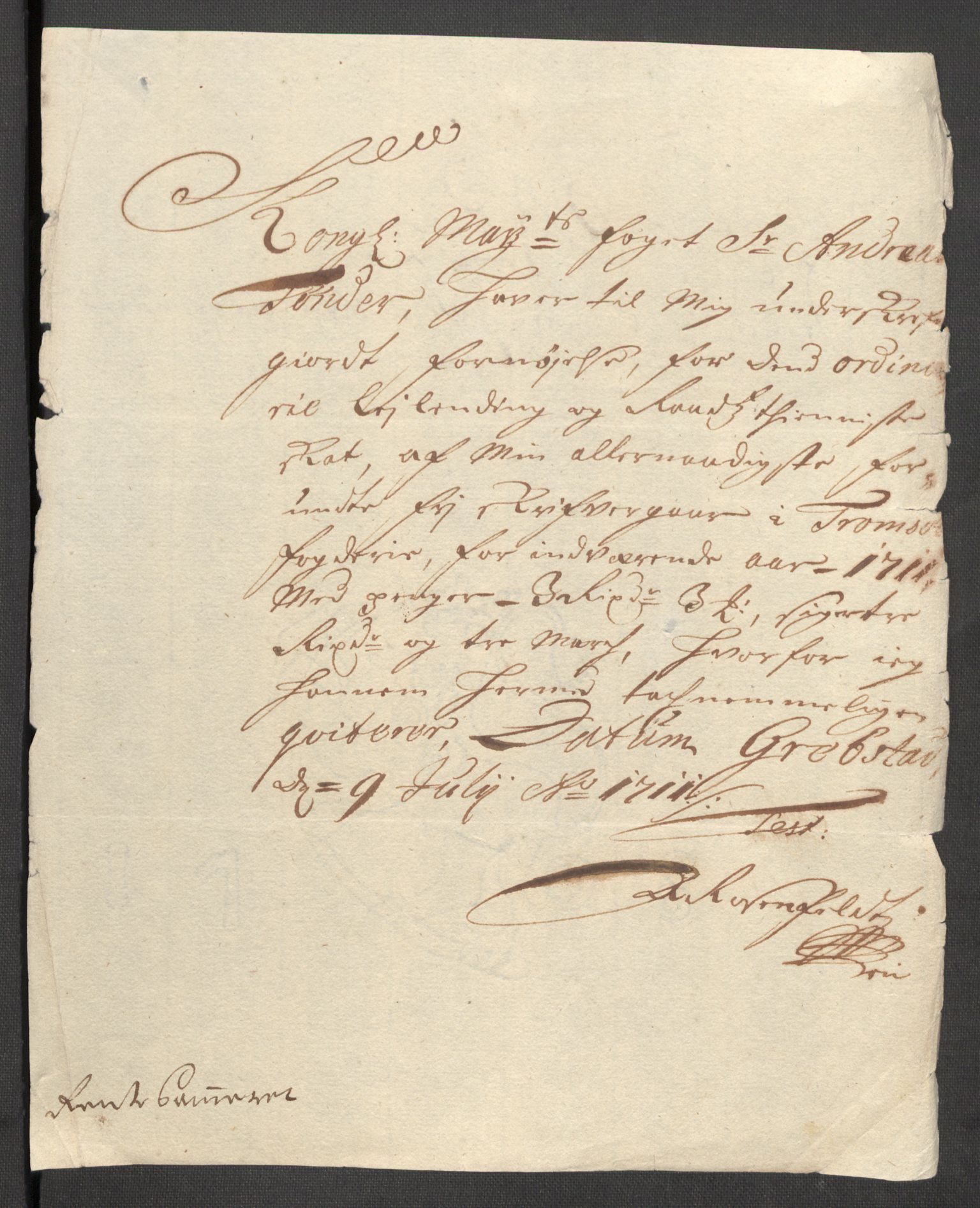 Rentekammeret inntil 1814, Reviderte regnskaper, Fogderegnskap, RA/EA-4092/R68/L4758: Fogderegnskap Senja og Troms, 1711-1712, s. 292