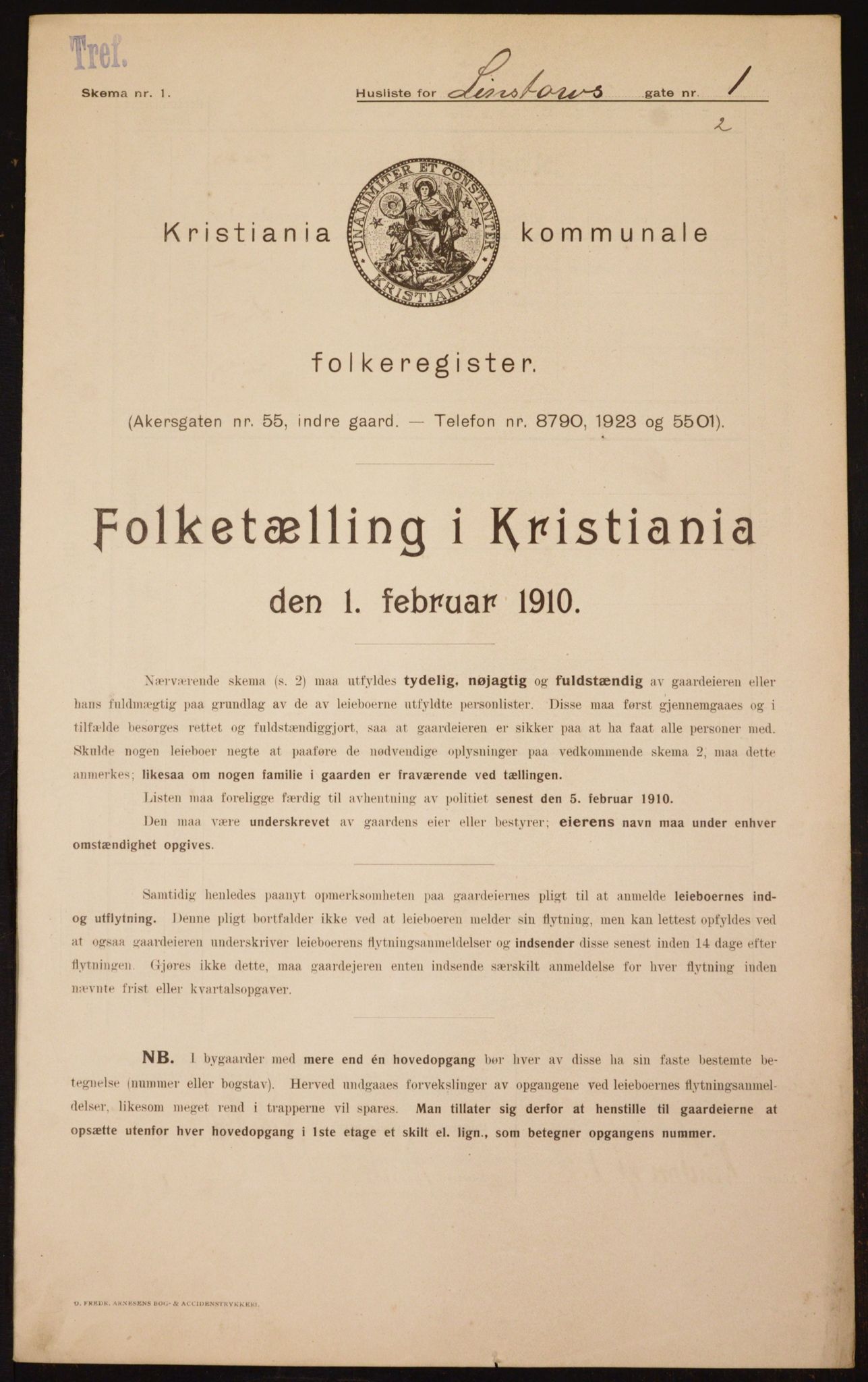 OBA, Kommunal folketelling 1.2.1910 for Kristiania, 1910, s. 55732