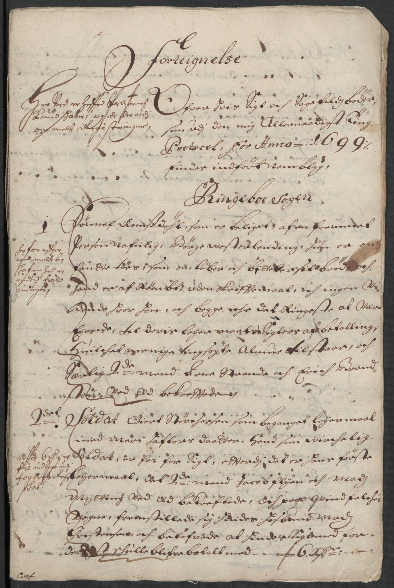 Rentekammeret inntil 1814, Reviderte regnskaper, Fogderegnskap, RA/EA-4092/R17/L1172: Fogderegnskap Gudbrandsdal, 1699, s. 54