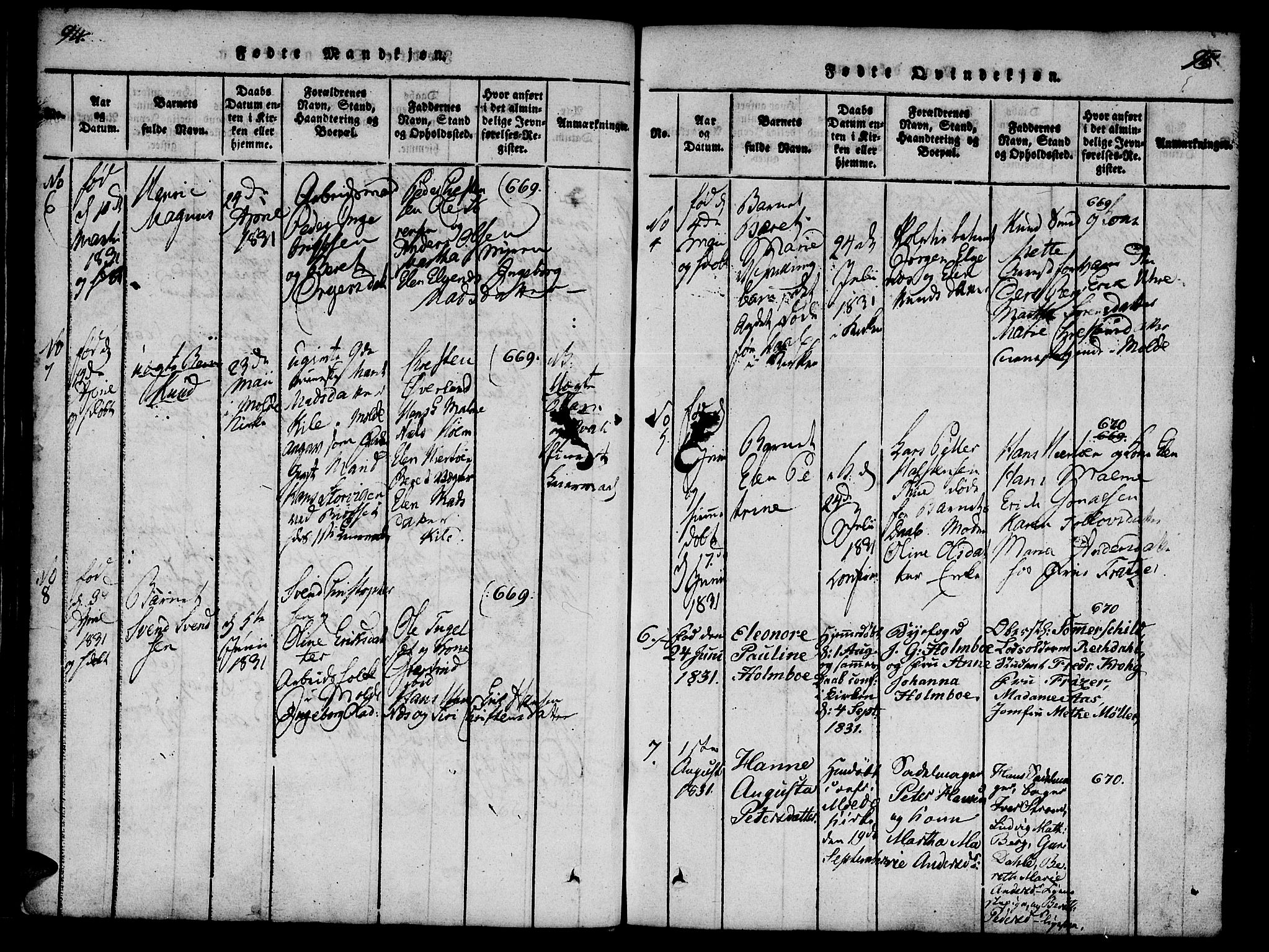 Ministerialprotokoller, klokkerbøker og fødselsregistre - Møre og Romsdal, AV/SAT-A-1454/558/L0688: Ministerialbok nr. 558A02, 1818-1843, s. 94-95