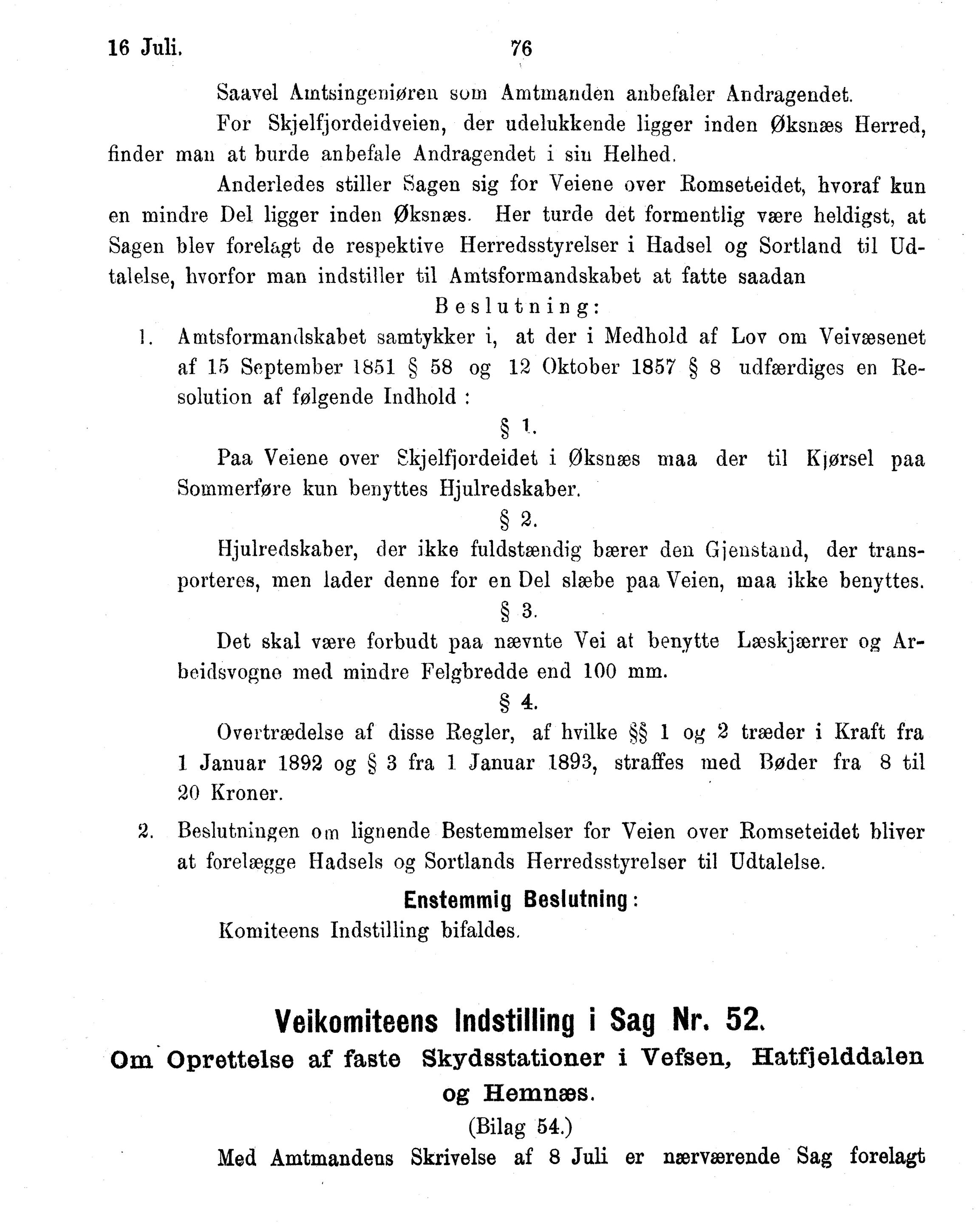 Nordland Fylkeskommune. Fylkestinget, AIN/NFK-17/176/A/Ac/L0016: Fylkestingsforhandlinger 1891-1893, 1891-1893