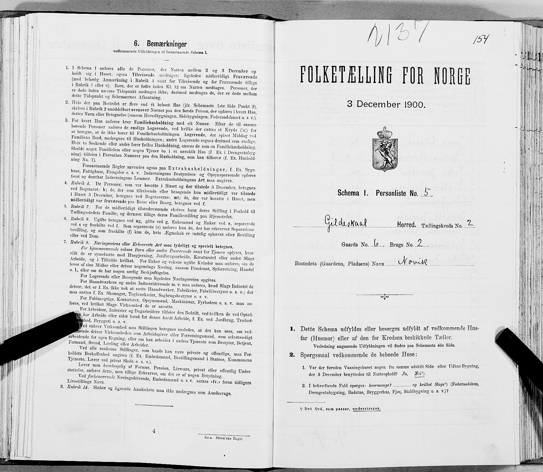 SAT, Folketelling 1900 for 1838 Gildeskål herred, 1900, s. 197